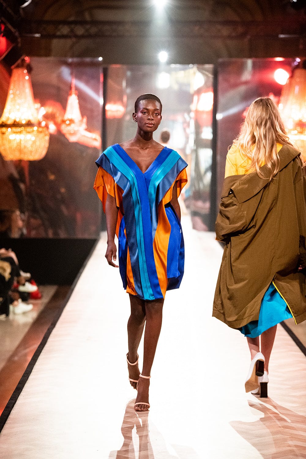 CHAVELA electric blue - silk pleated dress