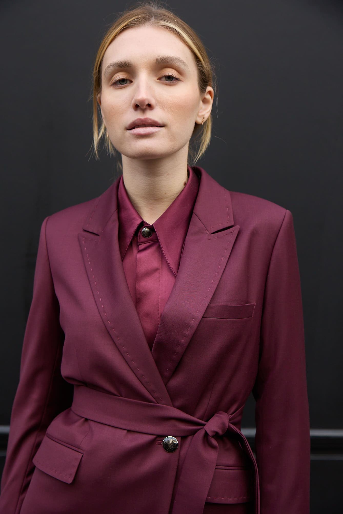 ASY plum - wool crossed suit jacket