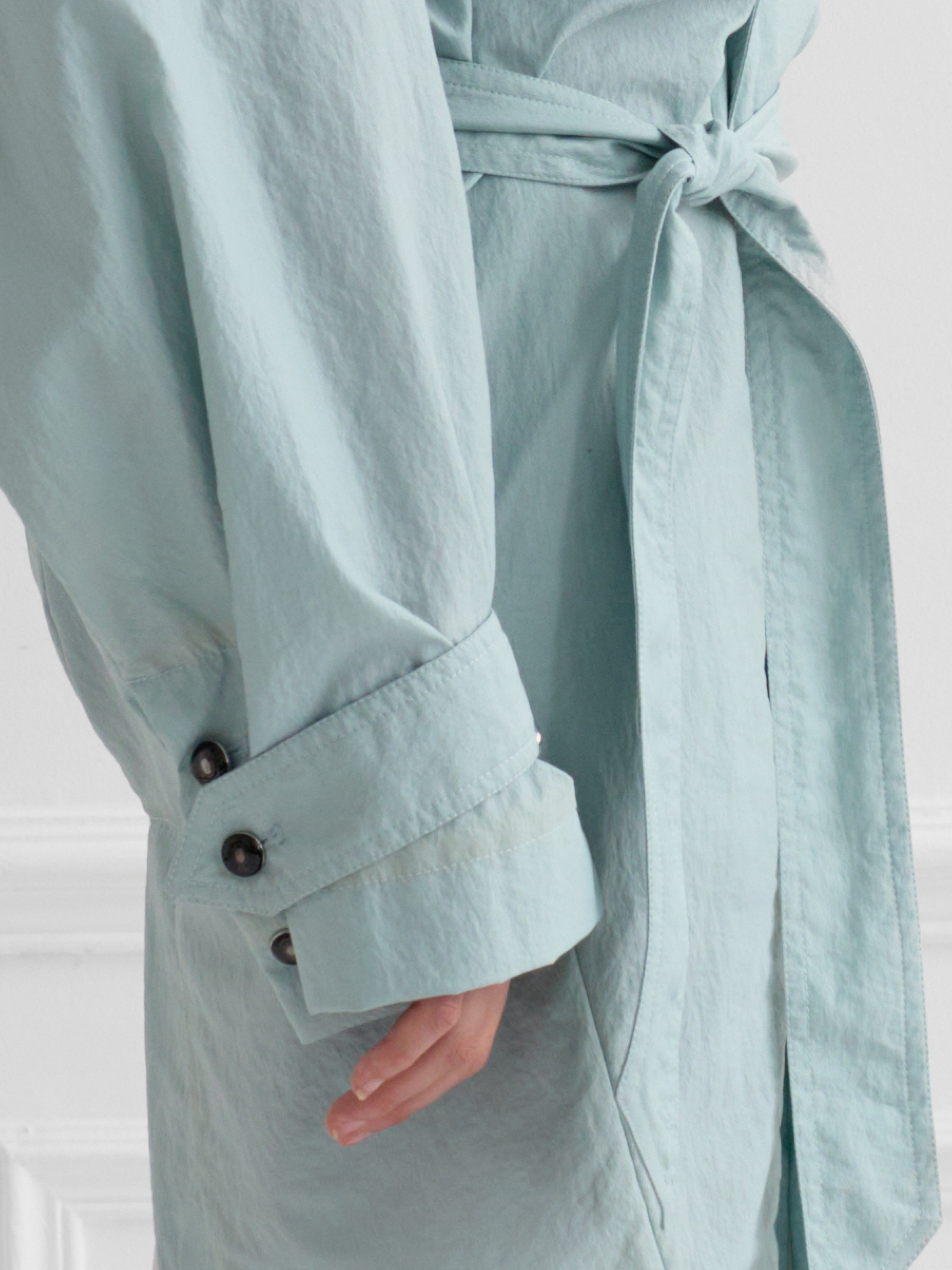 ASHIN mist green - nylon tulip trench coat