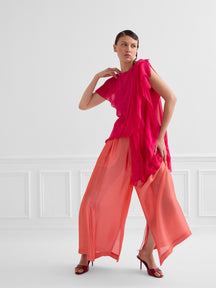 Pablo - Silk Pants in Fluo Salmon
