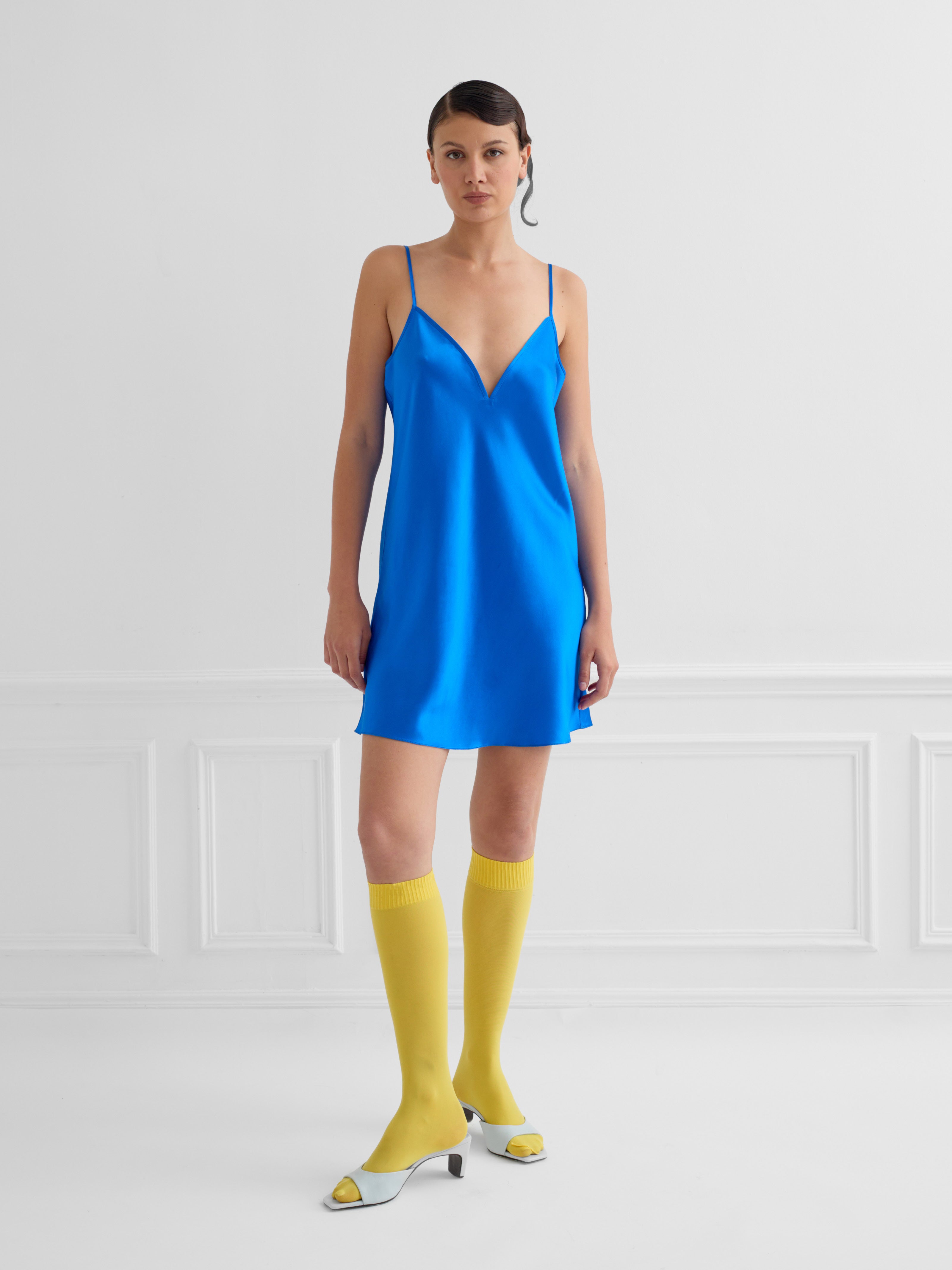 COSY B azur blue - silk slip dress