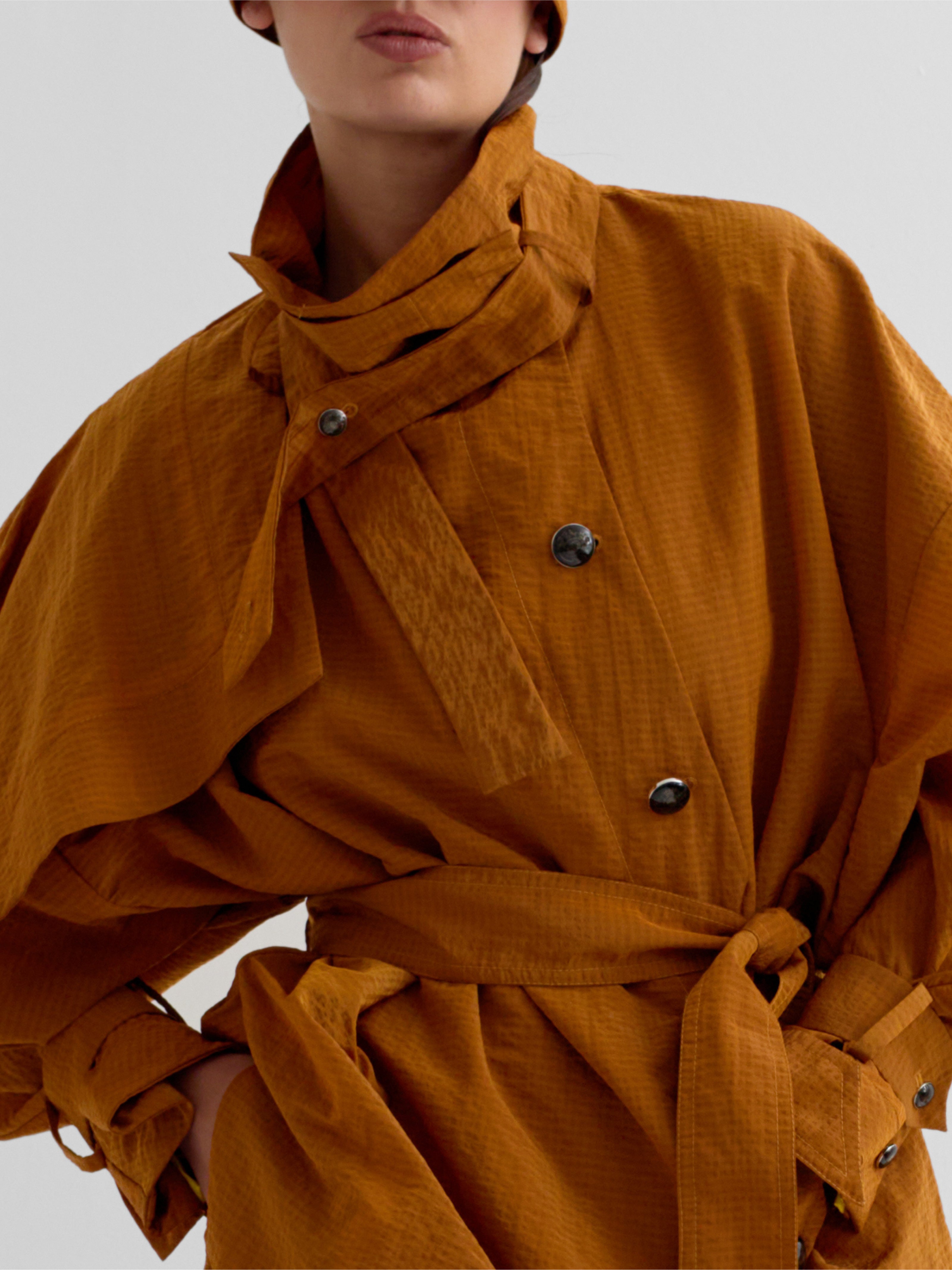 DALGONA camel - nylon waterproof trench dress
