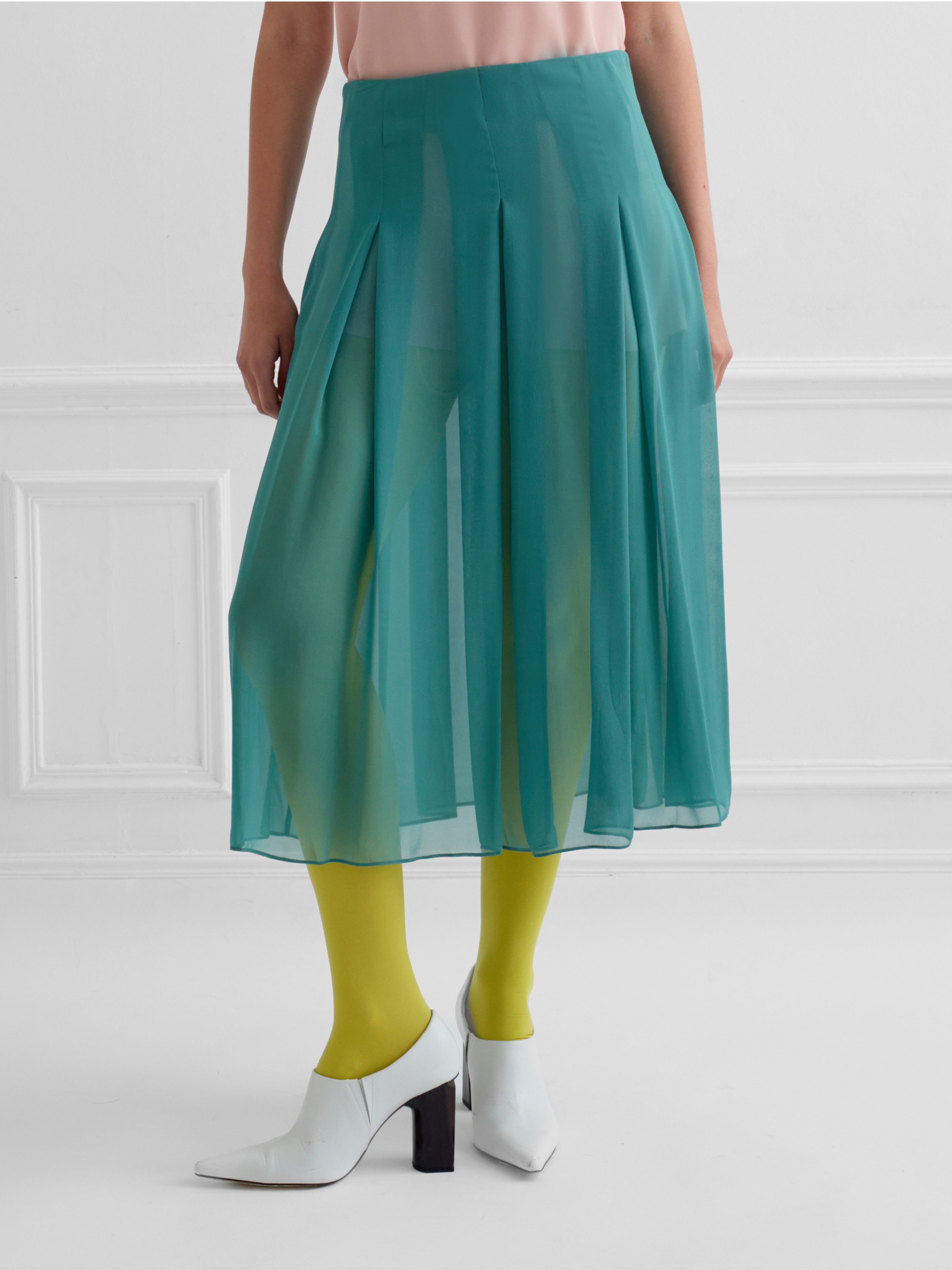 JEJU sky green - airy silk skirt