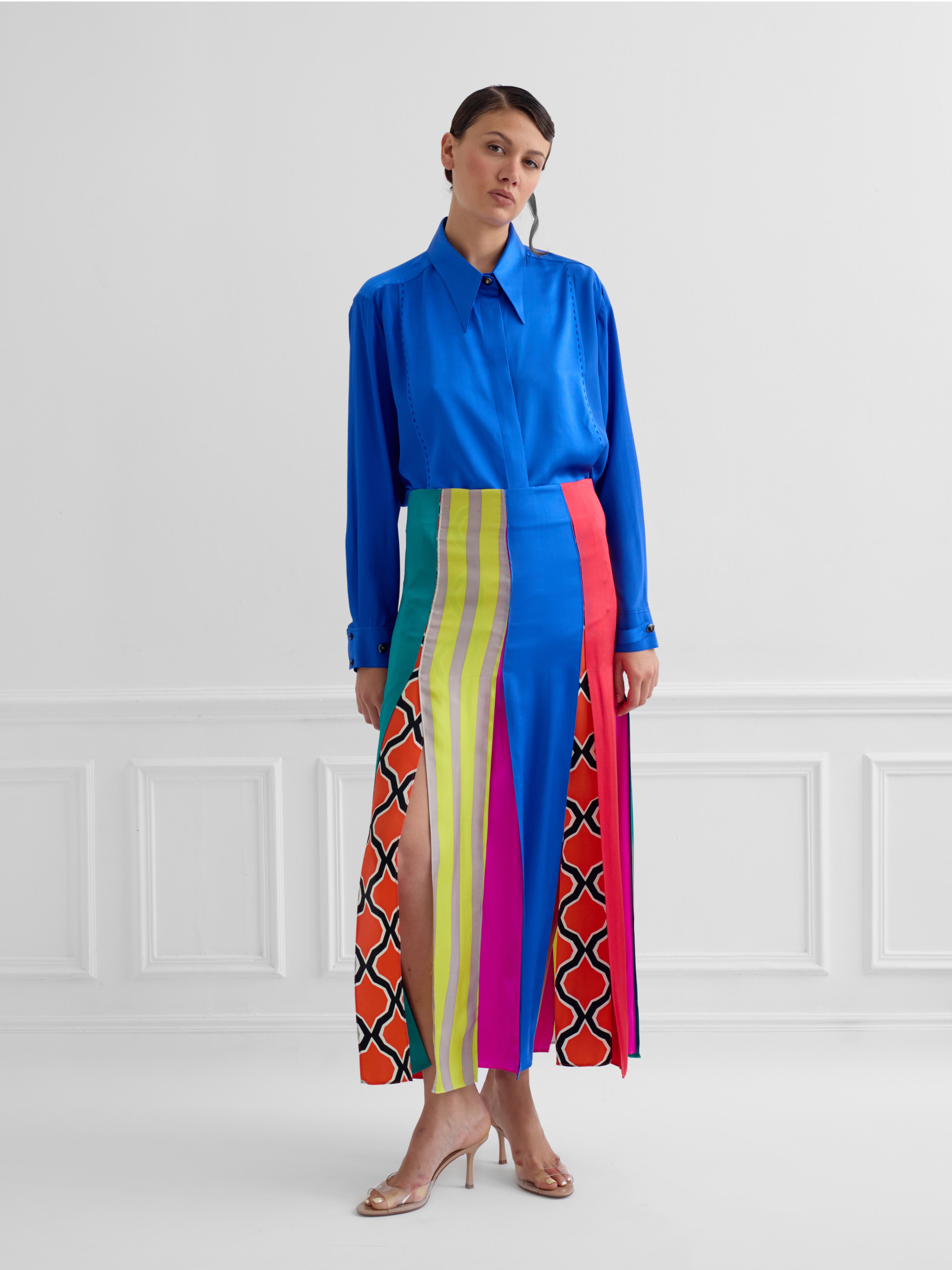 OBANG multiprint - silk ribbon skirt