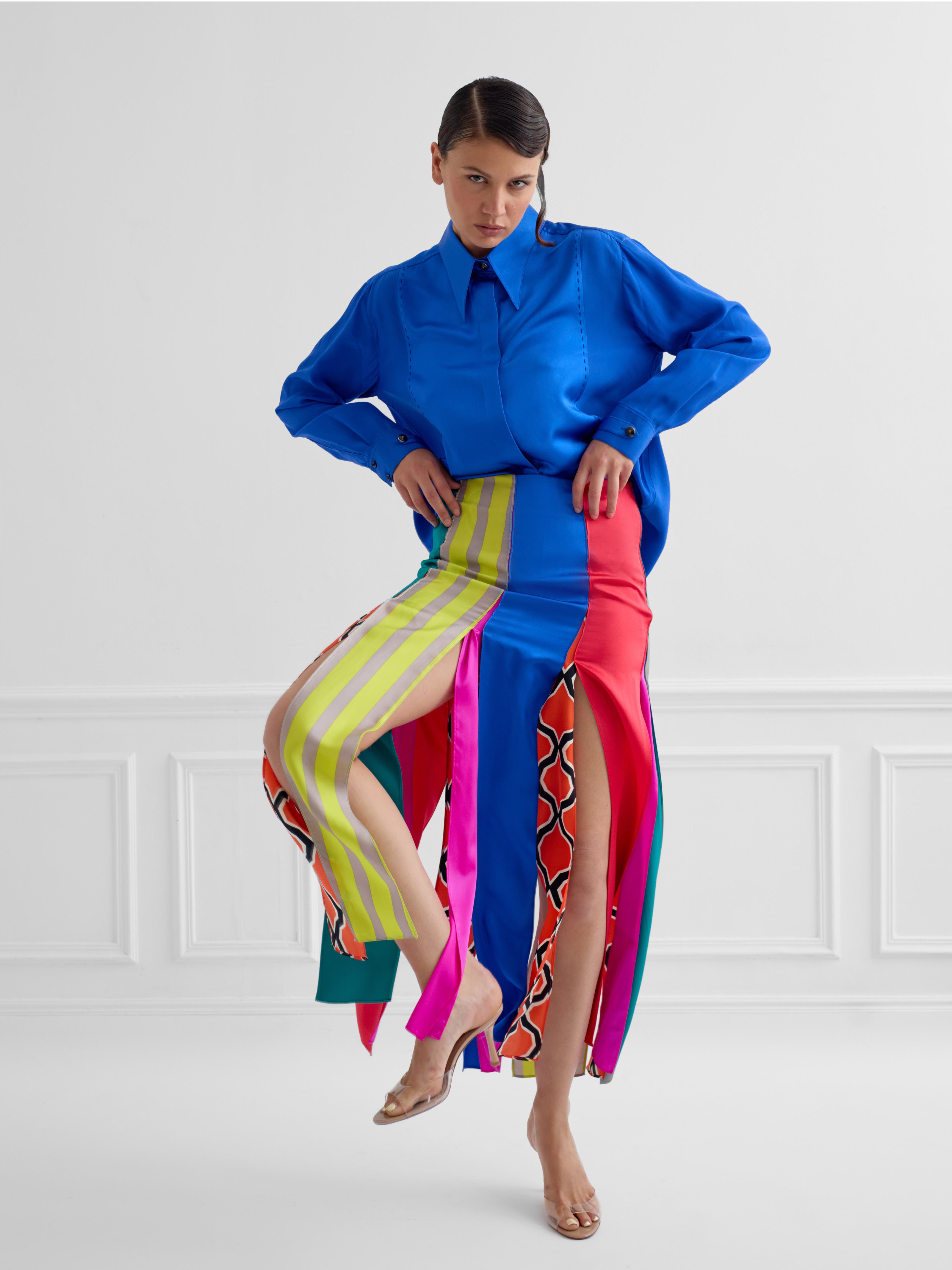 OBANG multiprint - silk ribbon skirt