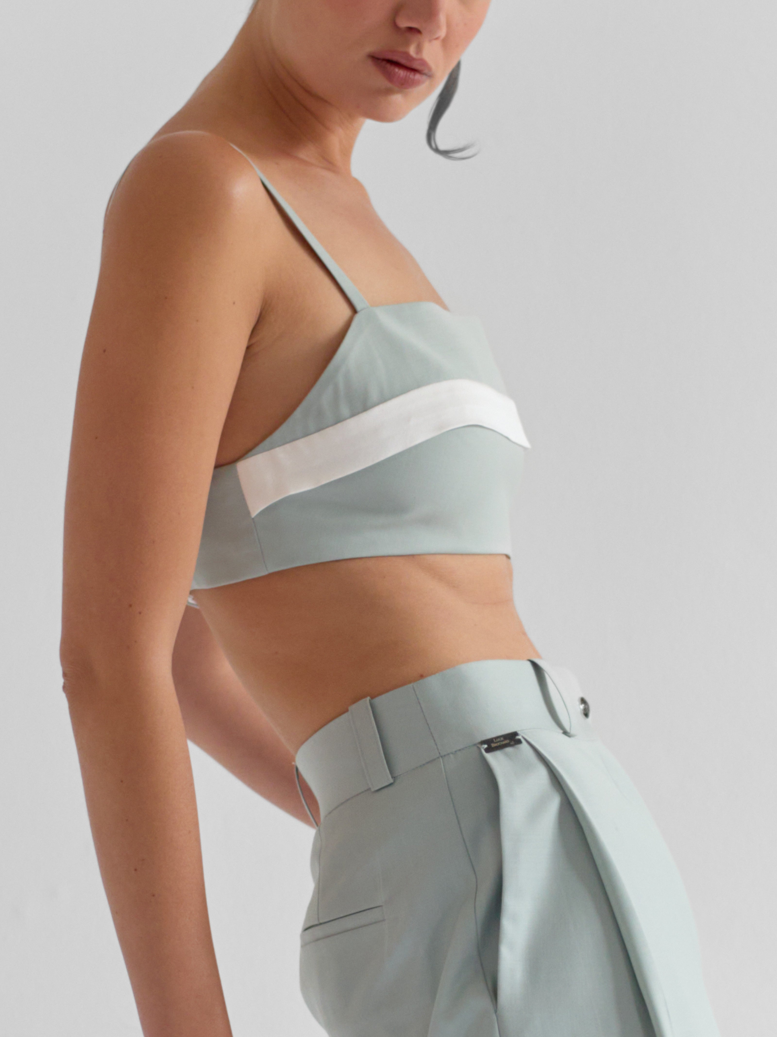 ANTIK bleu clair - pantalon tailleur confortable