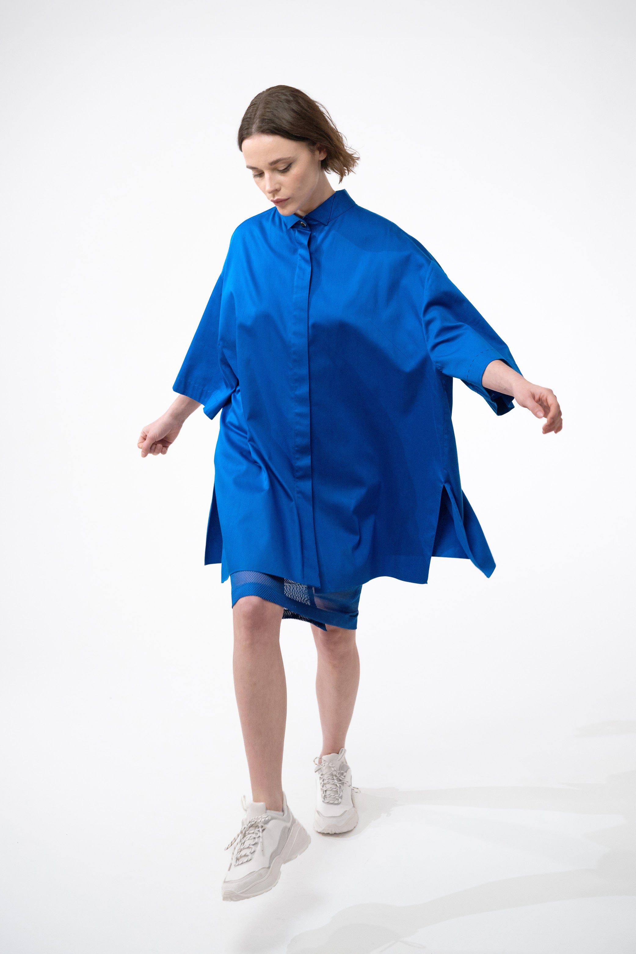 TUXEDO intense blue - cotton unisex tunic shirt