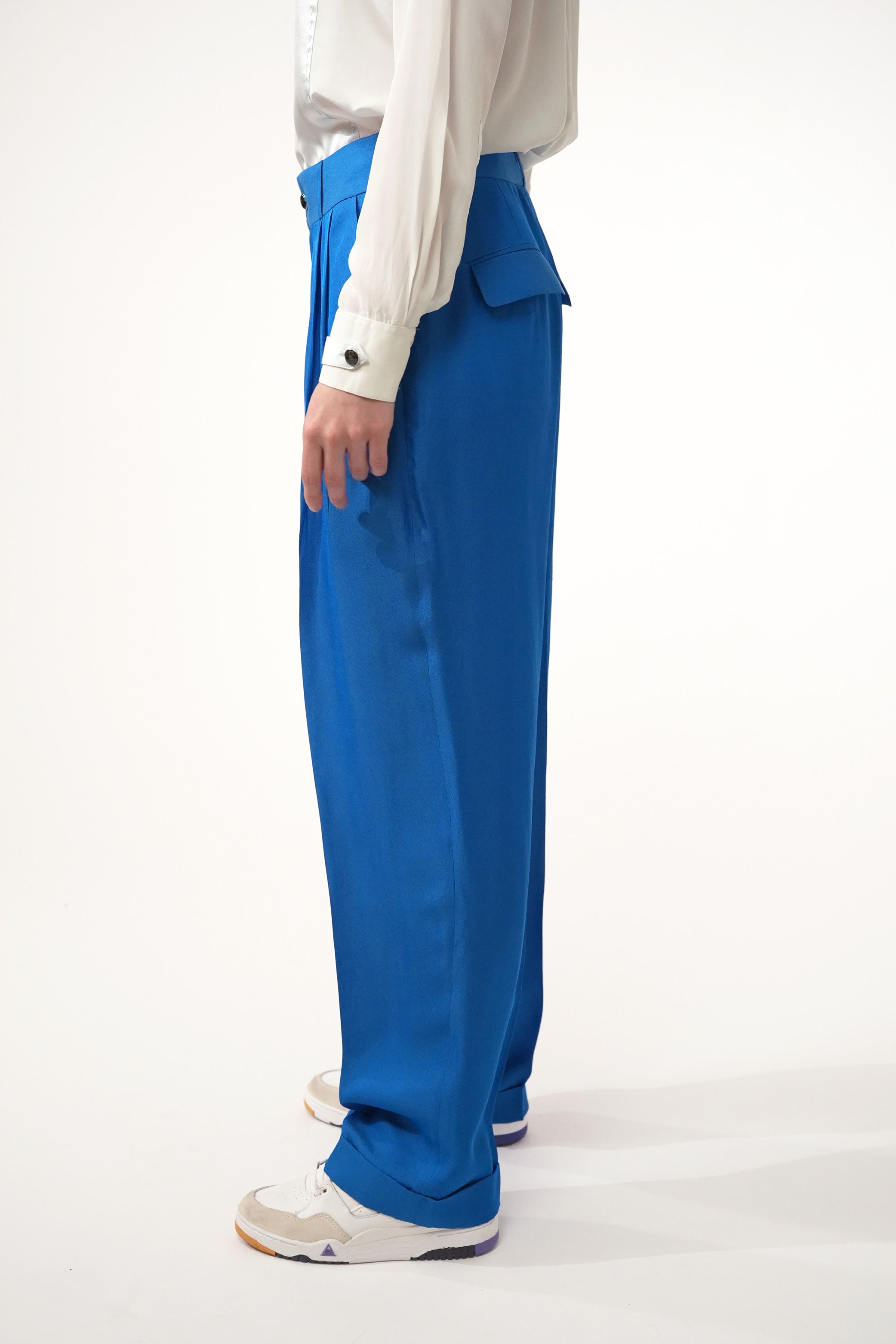 ANTIK azul - silk wide leg comfort pant