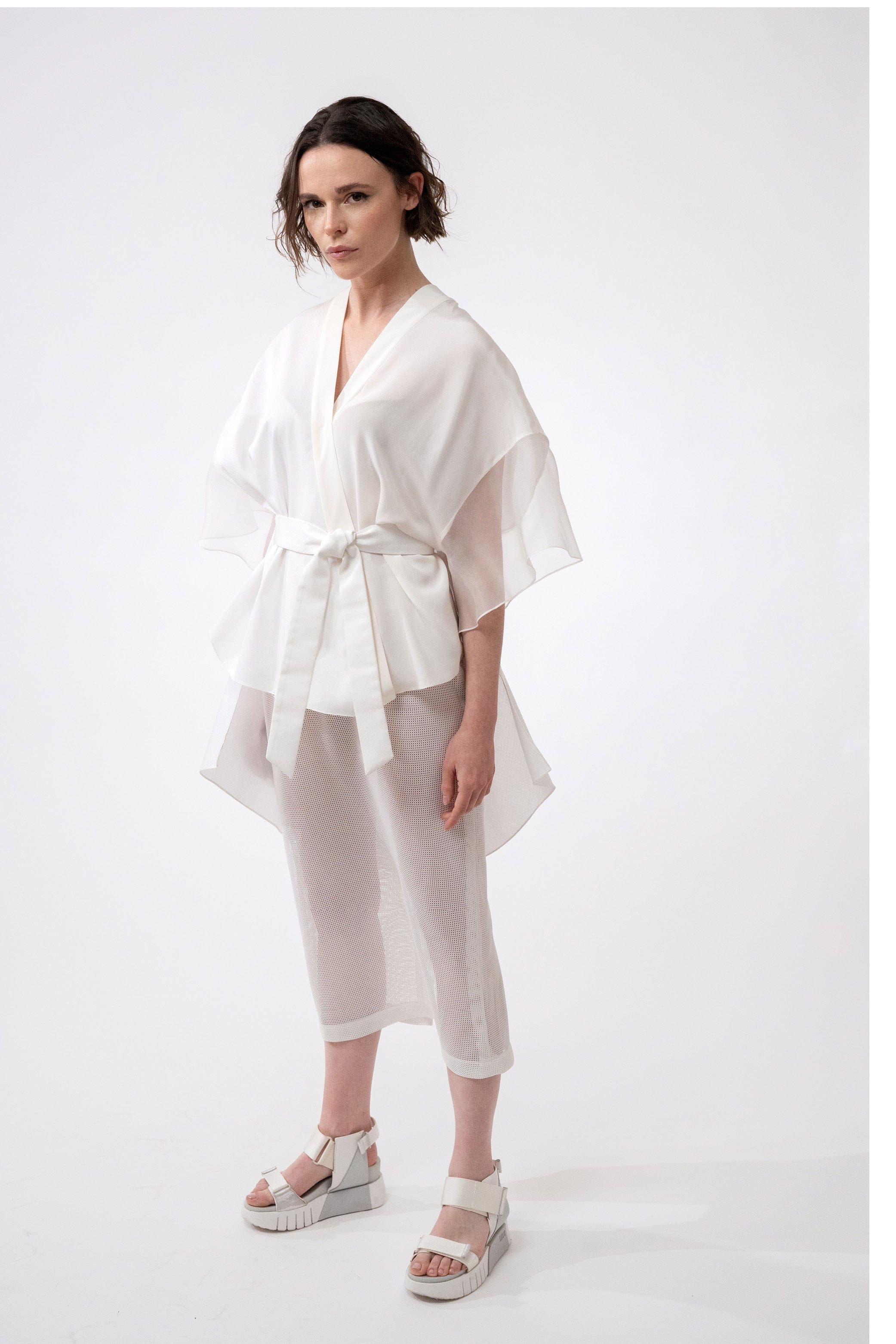 KIMO white - cotton and silk top