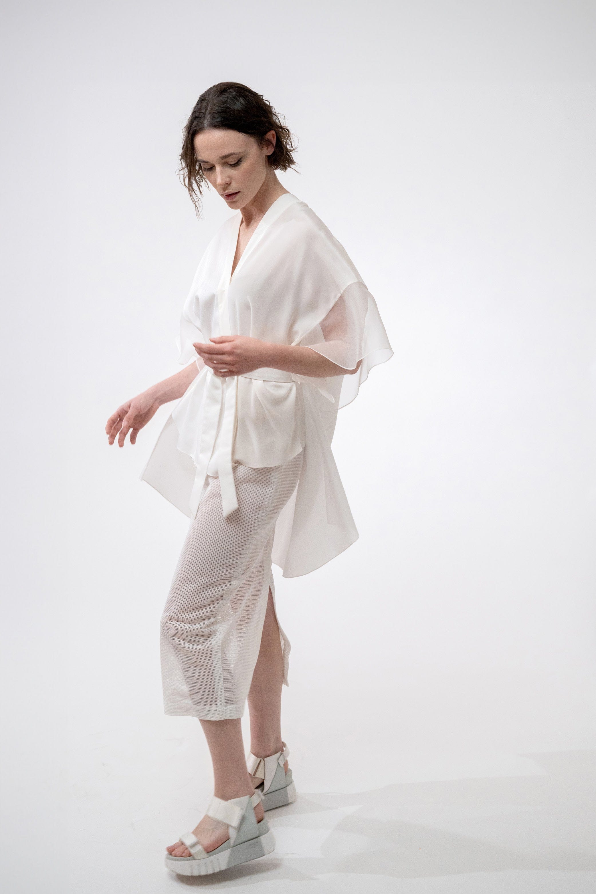 KIMO white - cotton and silk top