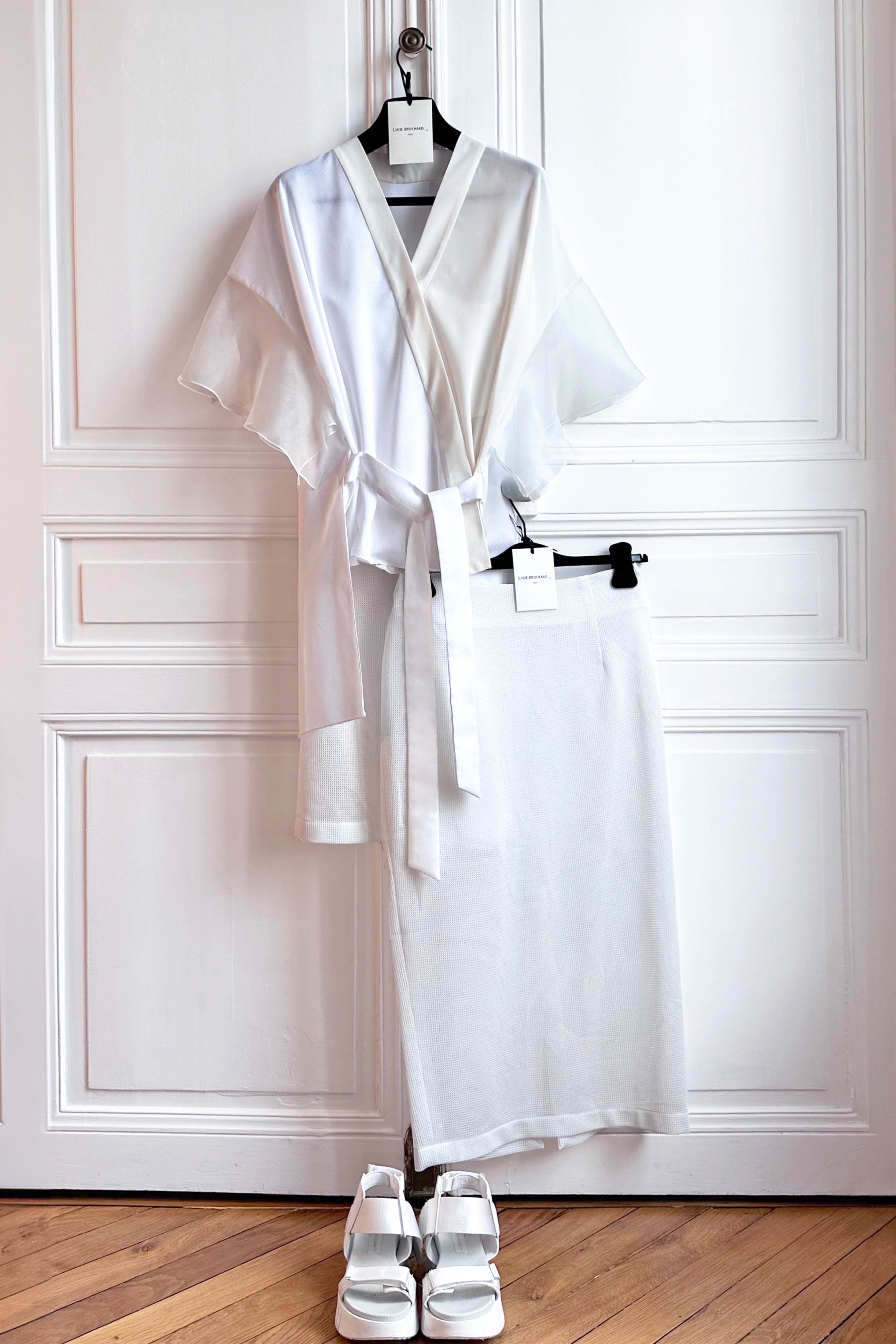 KIMO white - cotton and silk top