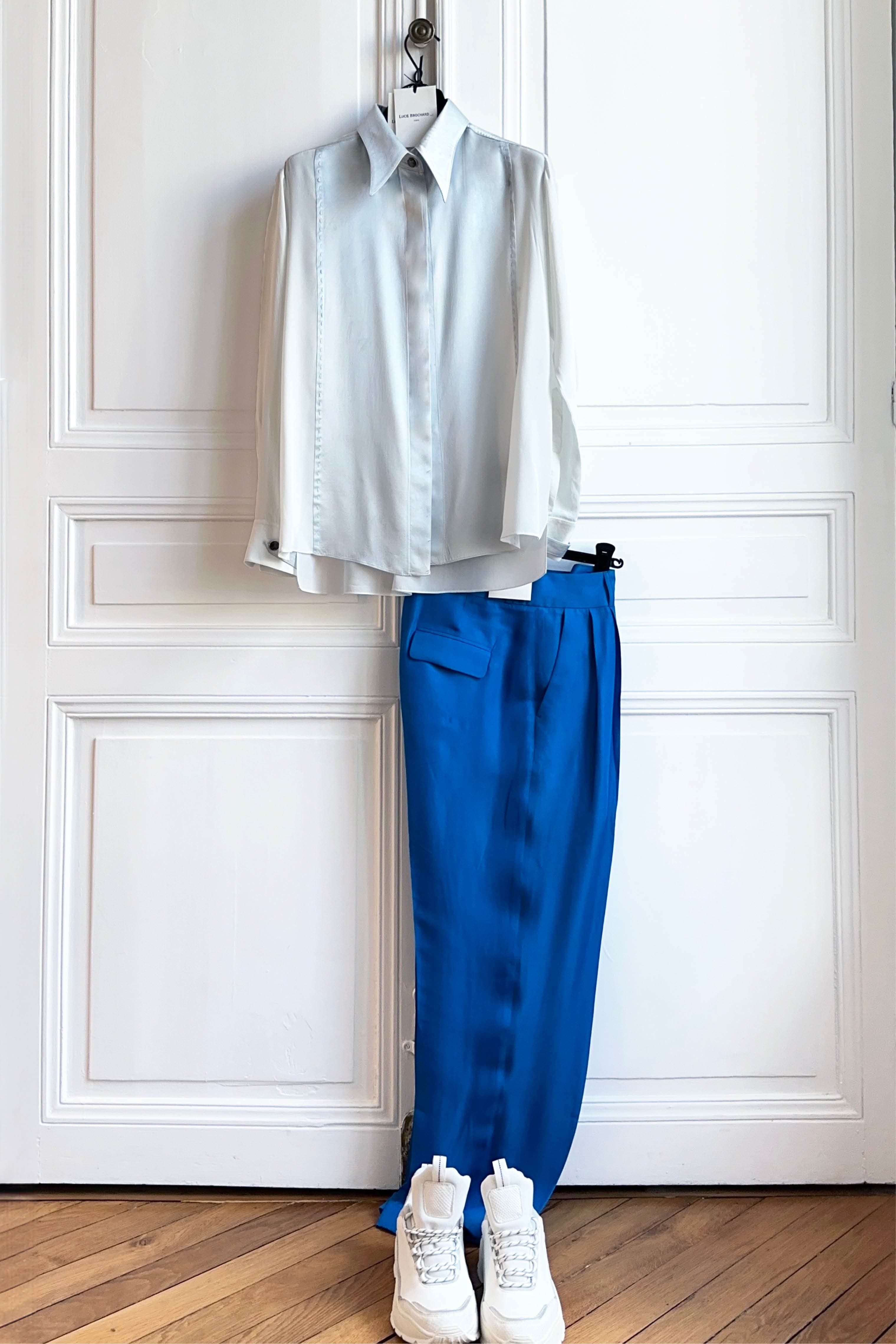 ANTIK azul - silk wide leg comfort pant