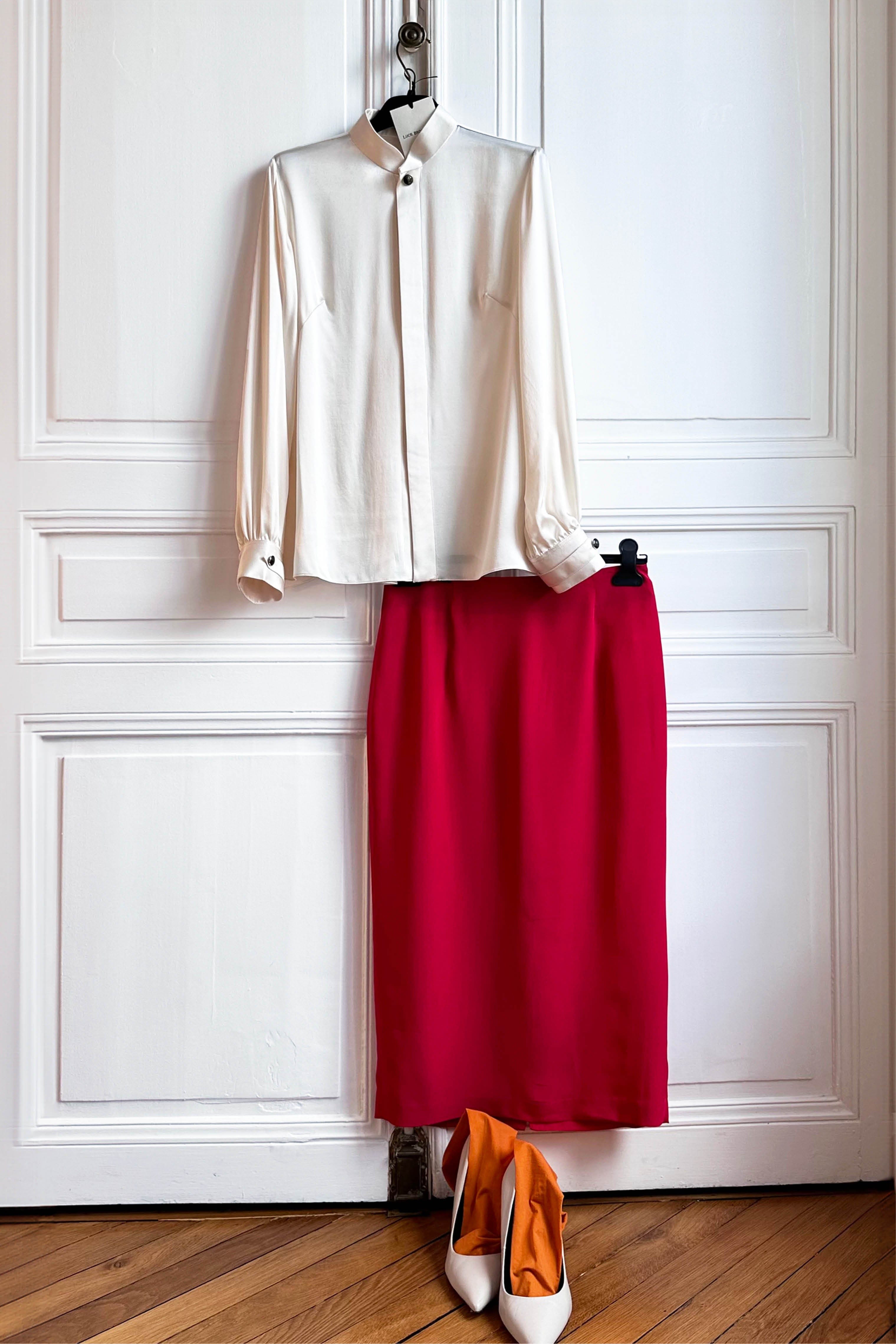 SKY B ivory cream - silk blouse