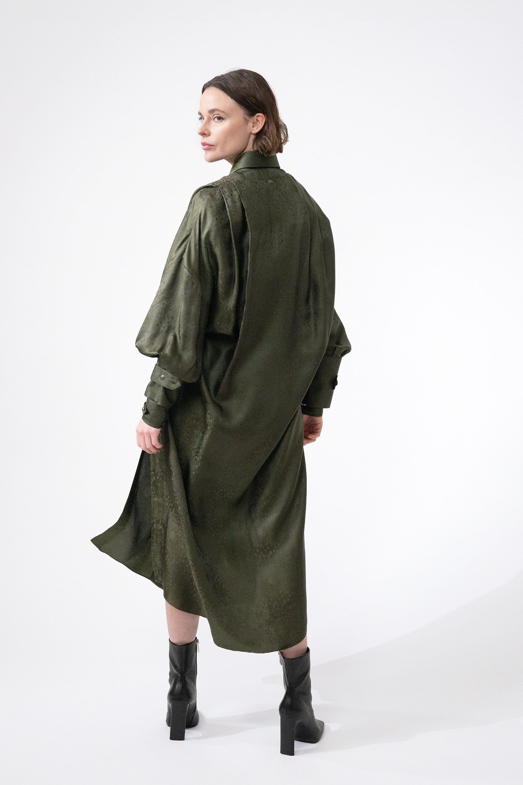 RIVIERA khaki - silk kimono dress