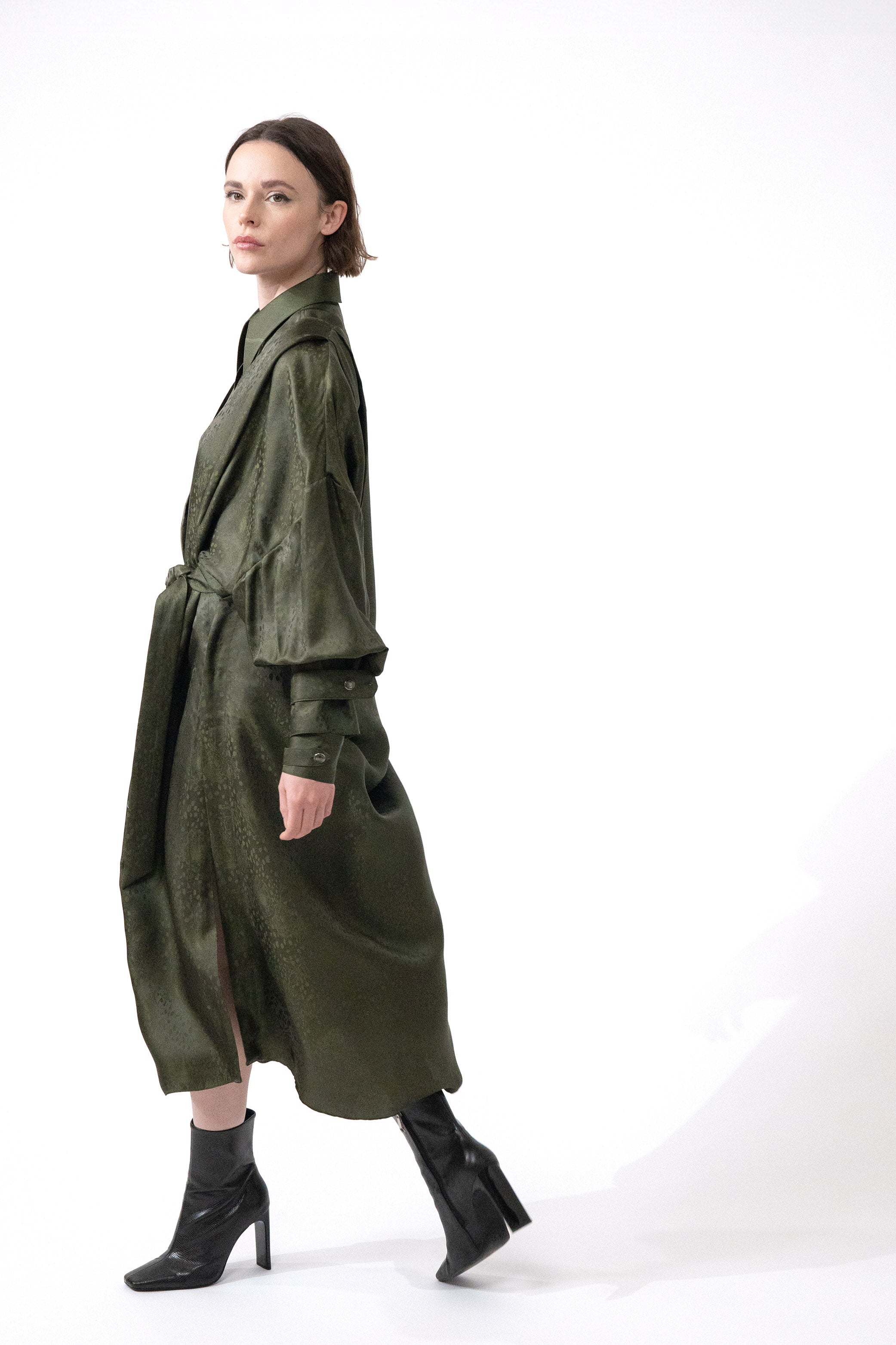 RIVIERA khaki - silk kimono dress