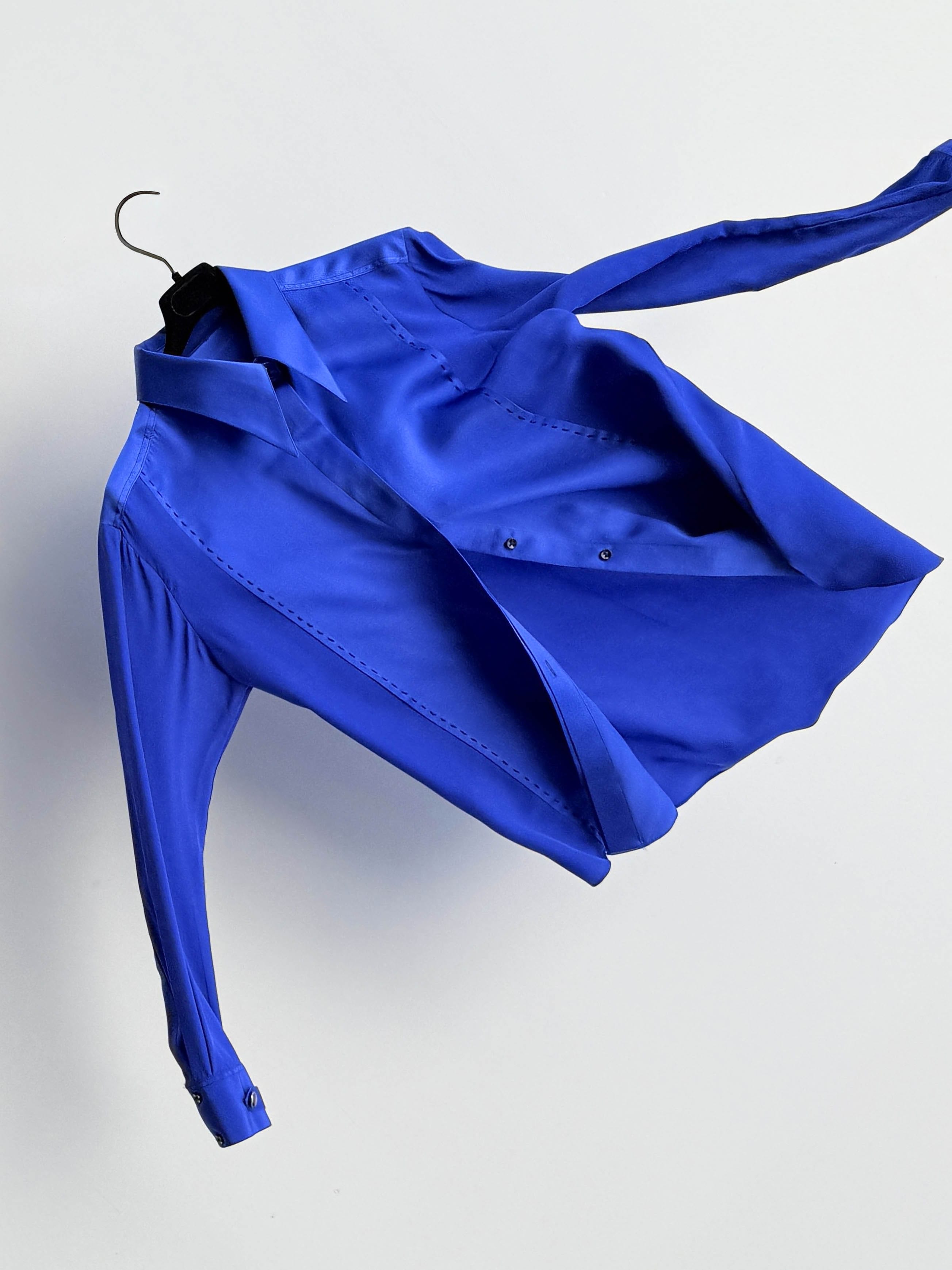 LOCK electric blue - silk shirt