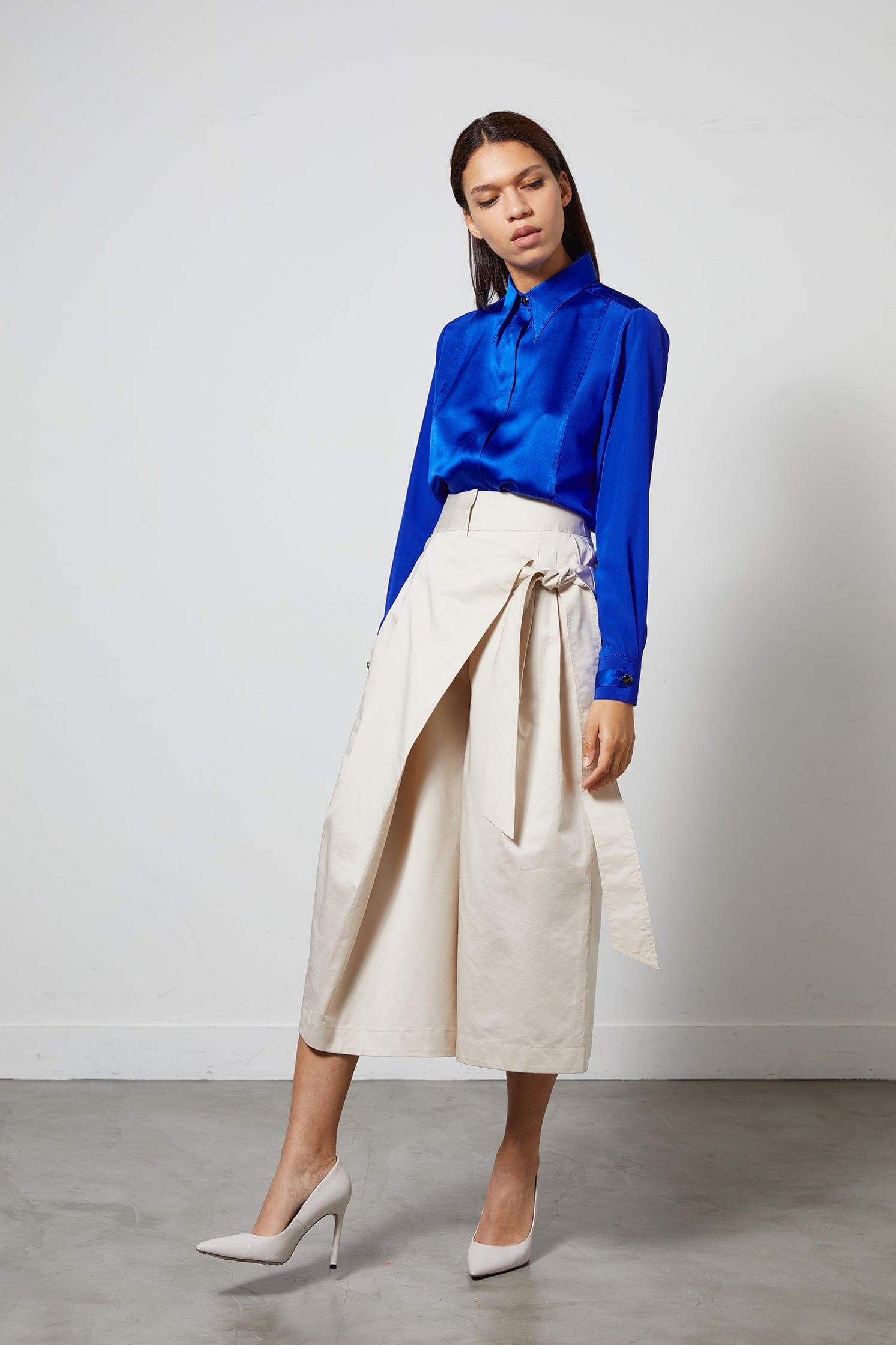 LOCK electric blue - silk shirt