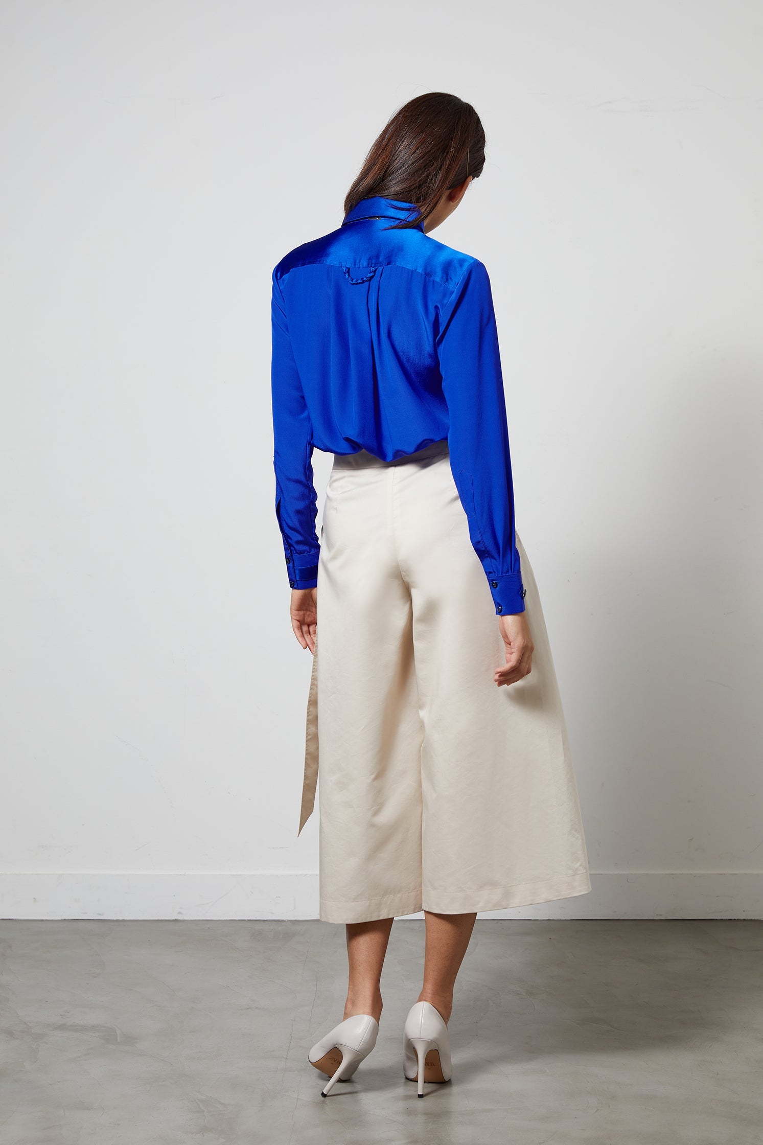 LOCK electric blue - silk shirt