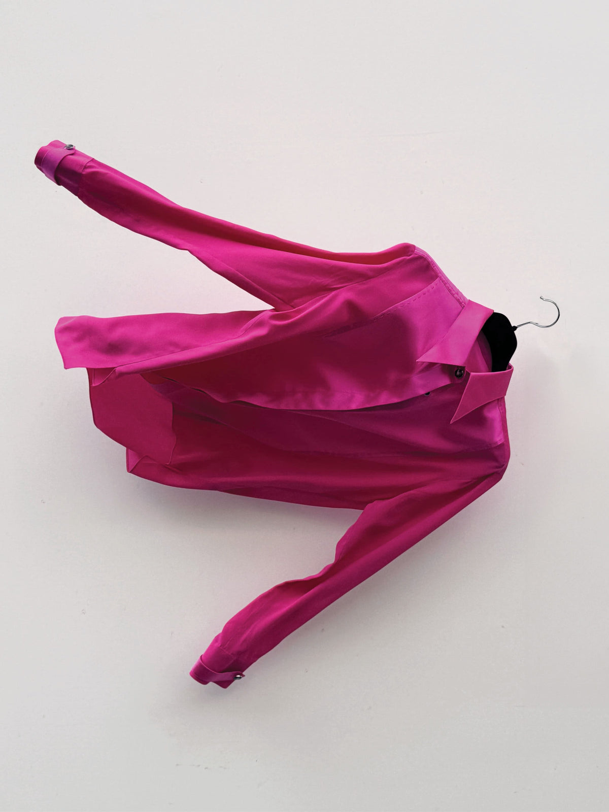 LOCK — Chemise en soie rose bonbon