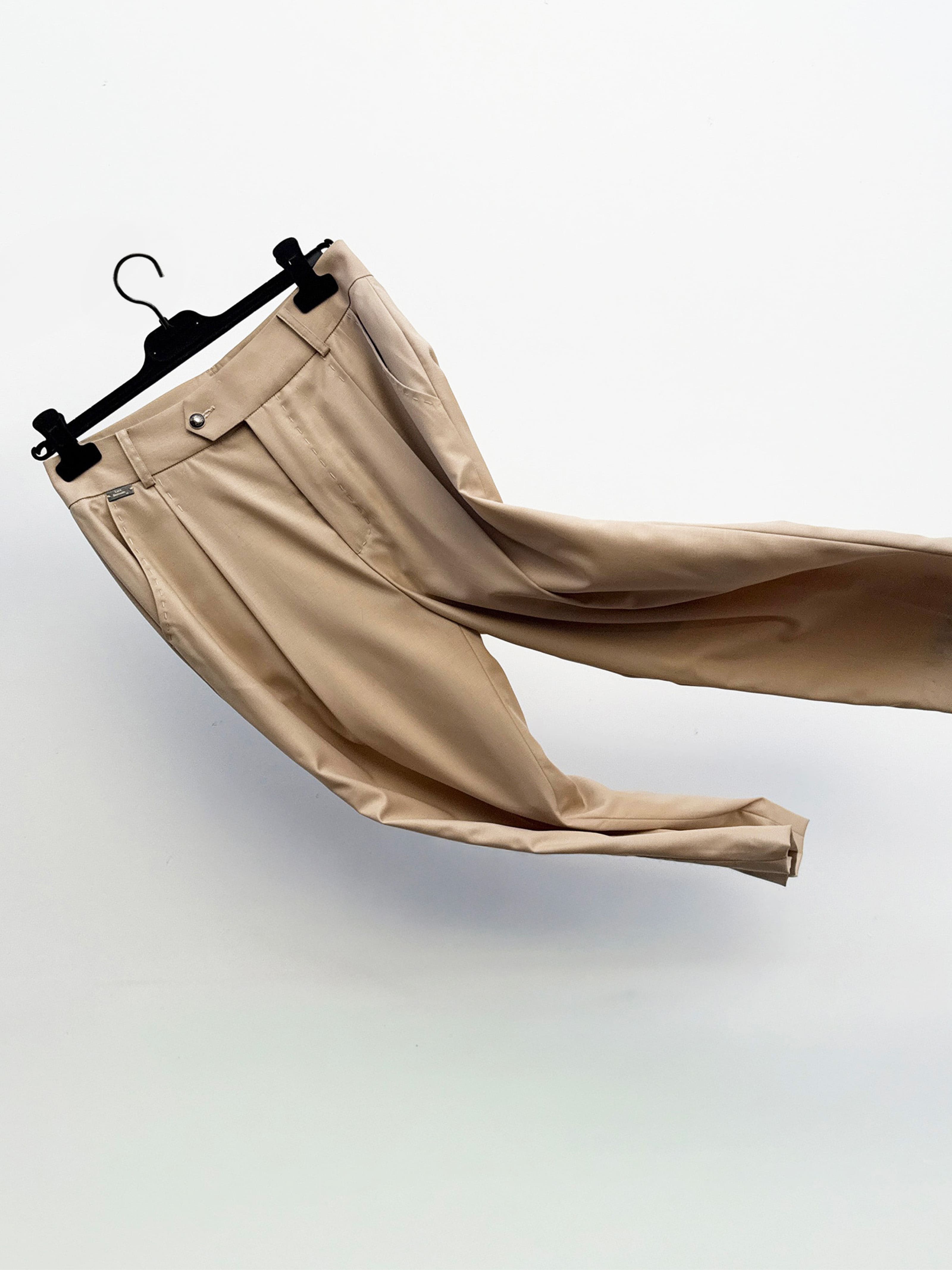 SOHO — Pantalon de tailleur court en laine beige