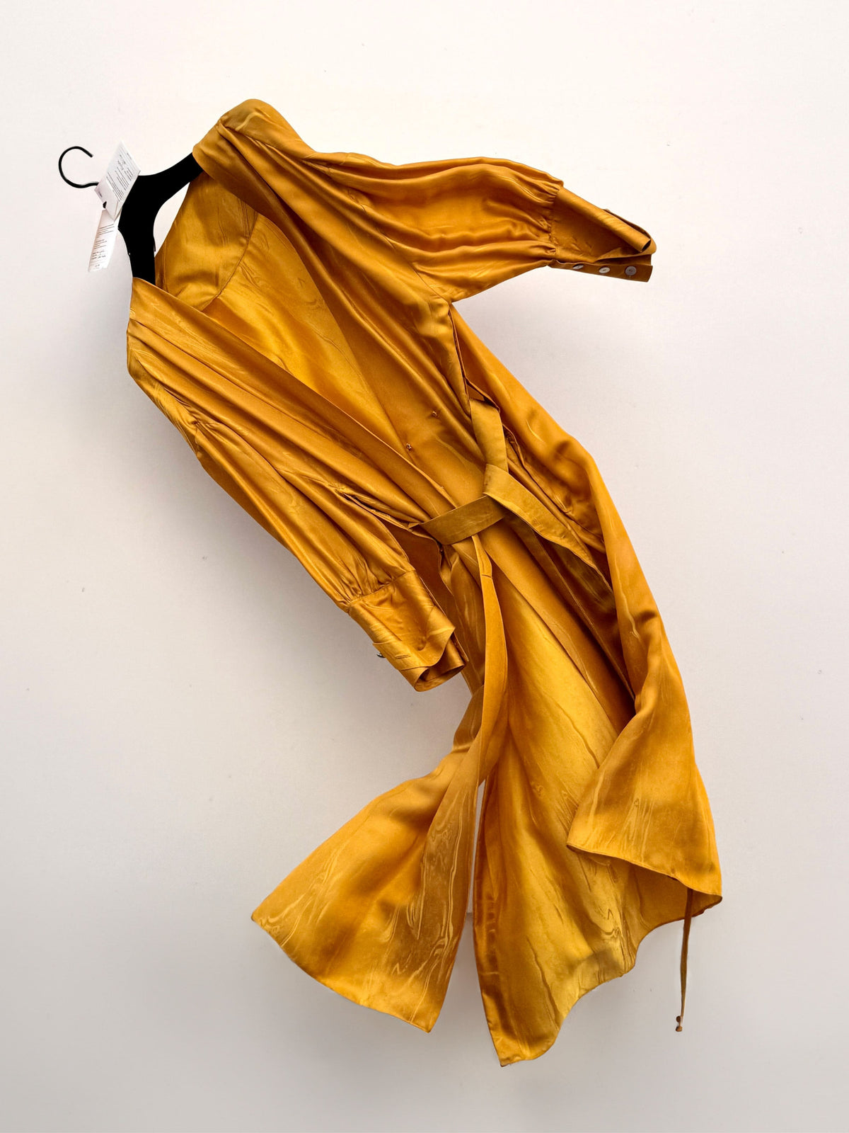 Riviera - Silk Kimono Dress in Yellow Marble