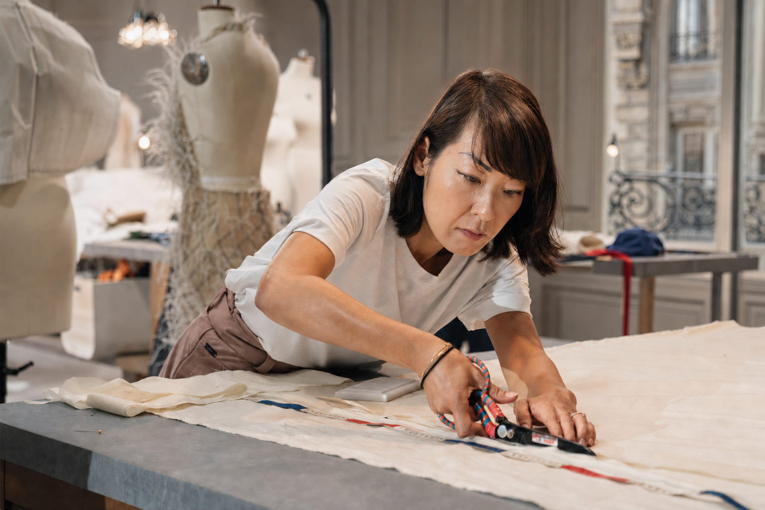 Portrait of Lucie Brochard in her Paris atelier