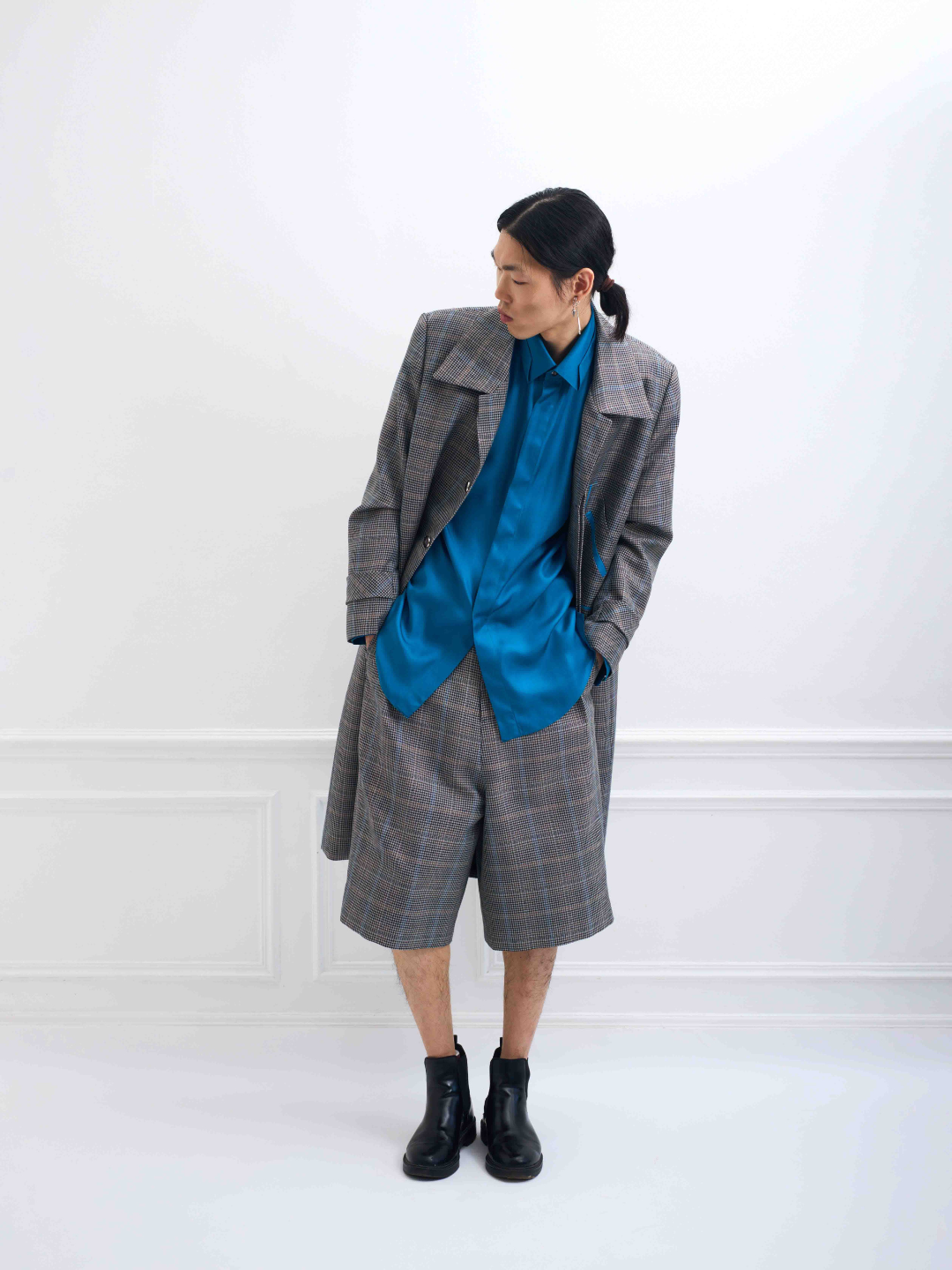 SAFARI houndstooth Wales - wool bermuda