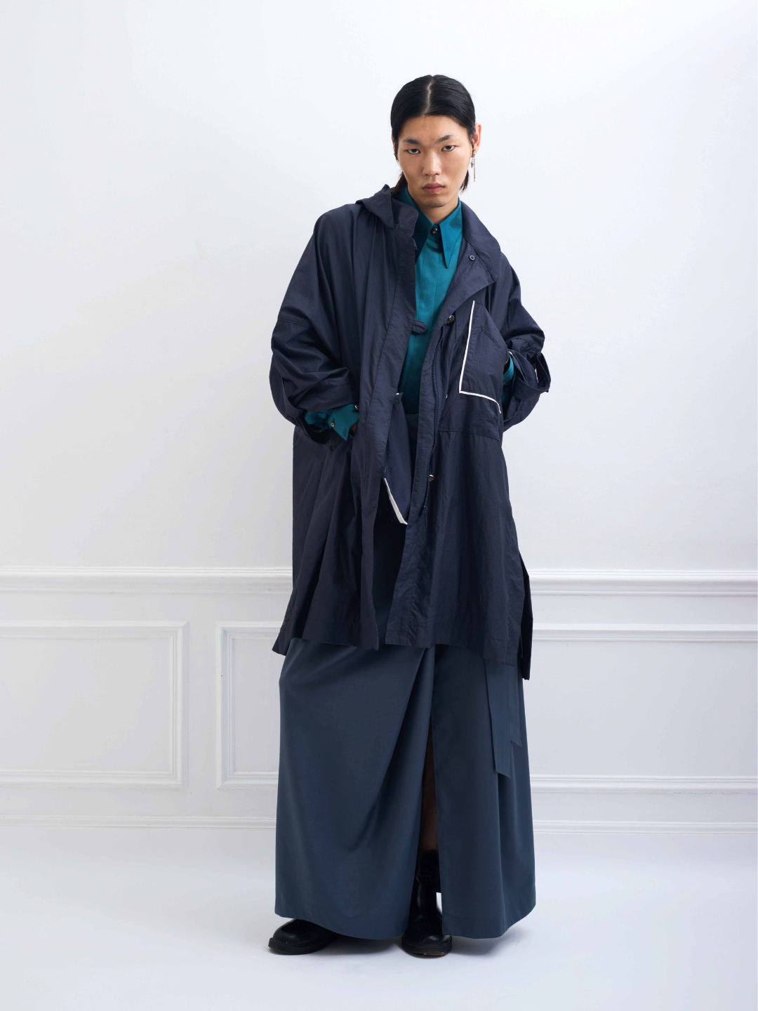 MAYA navy blue - nylon water-repellent unisex raincoat MAYA navy blue - nylon water-repellent unisex raincoat