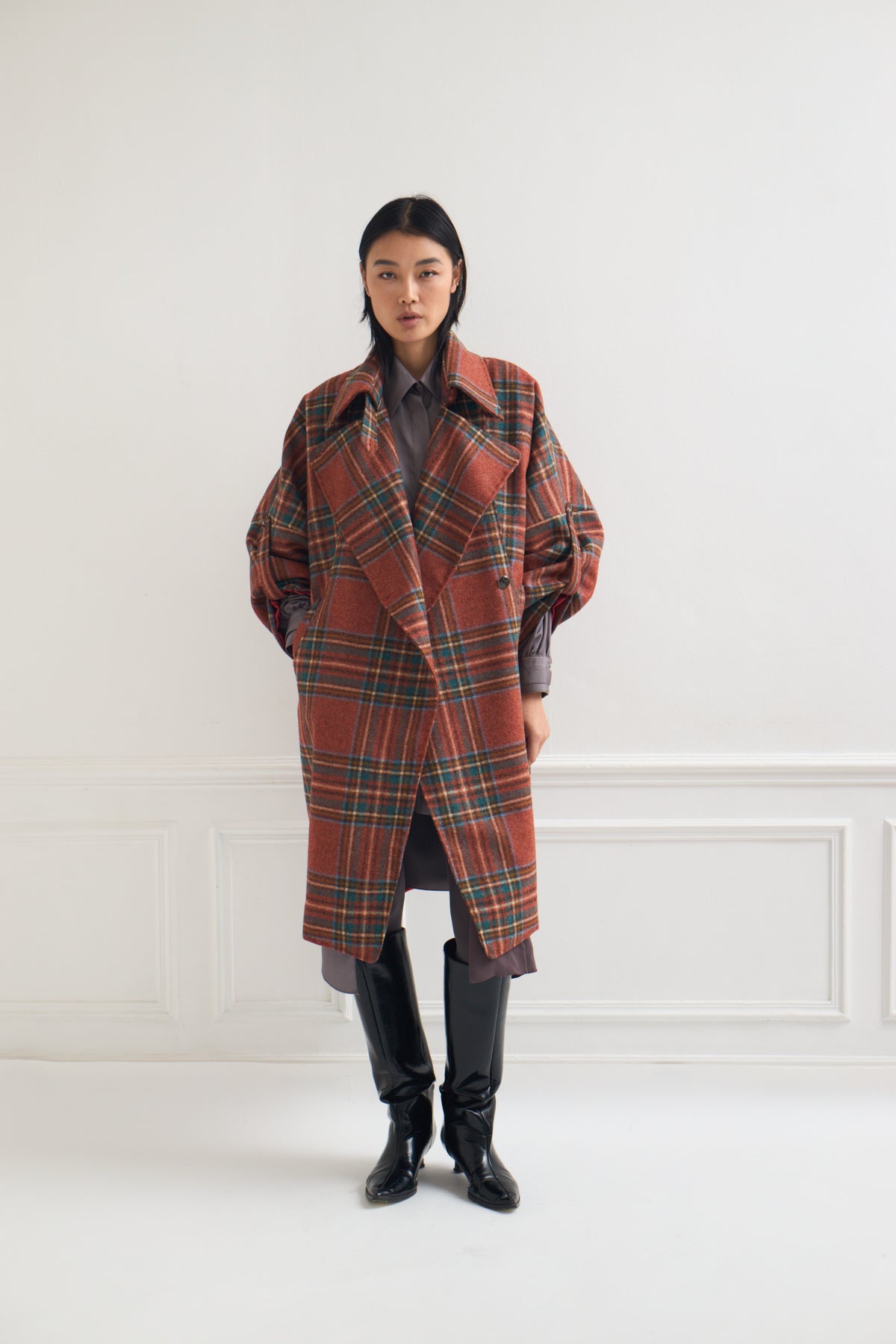 Linq - Oversize Wool Coat in Orange