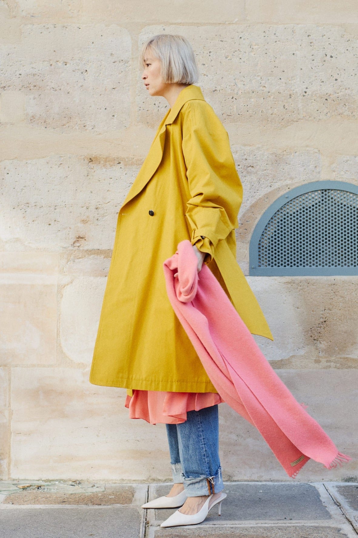 CONCORDE yellow - cotton trench coat