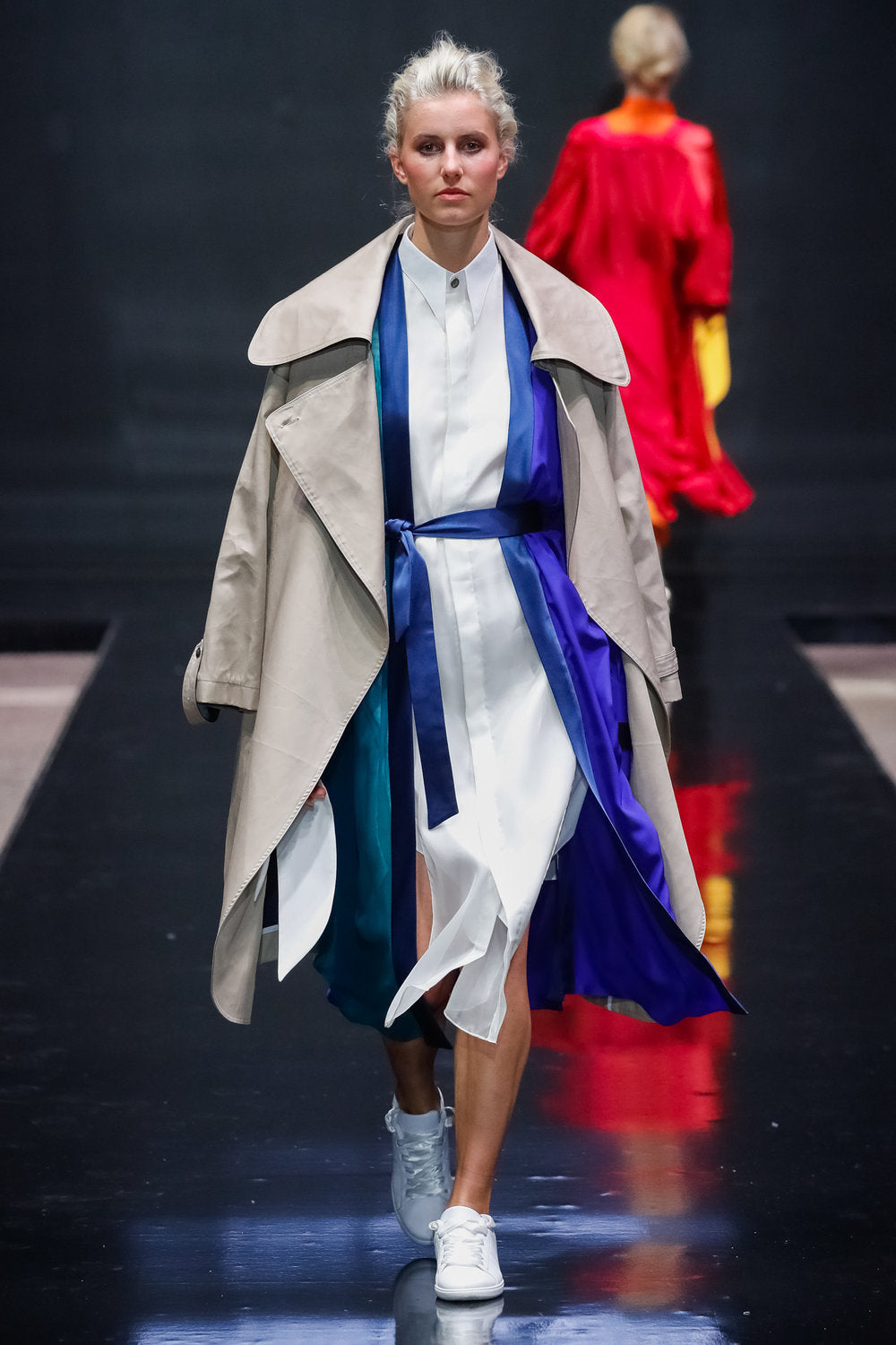 MALTESE 베이지 - 미디 코튼 트렌치코트