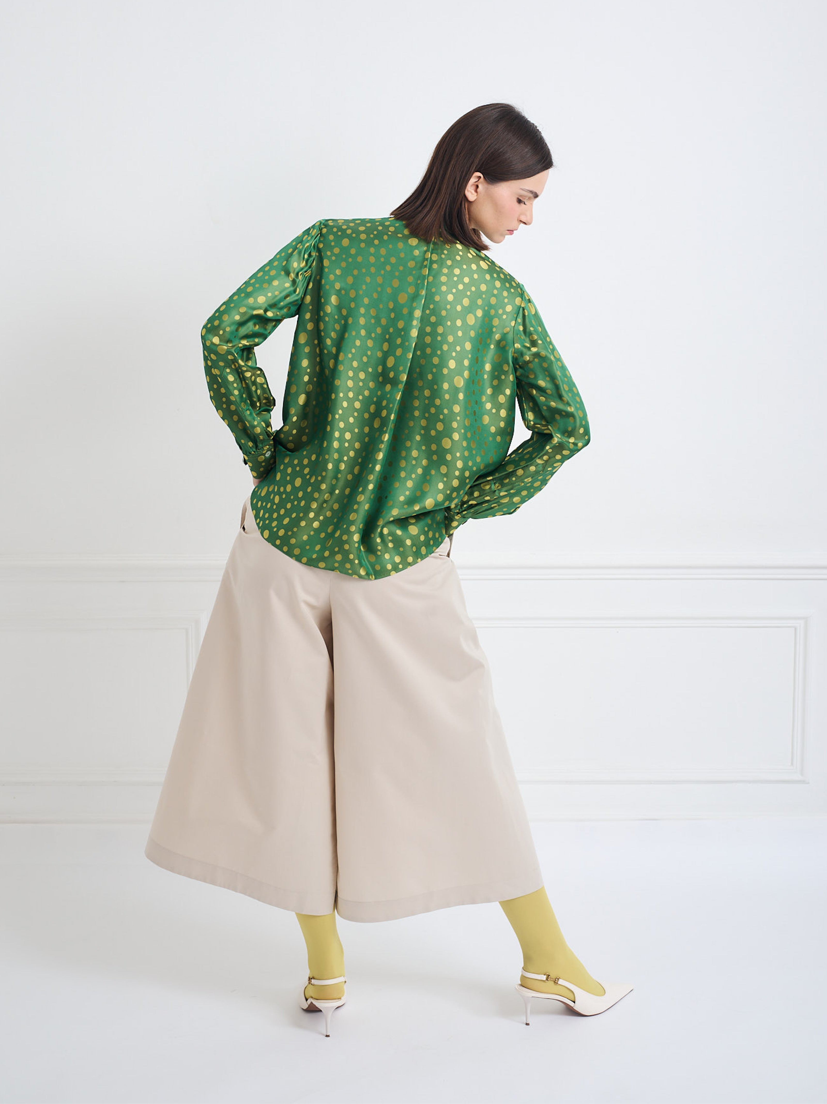 CALI light beige - cotton silk wrap pant