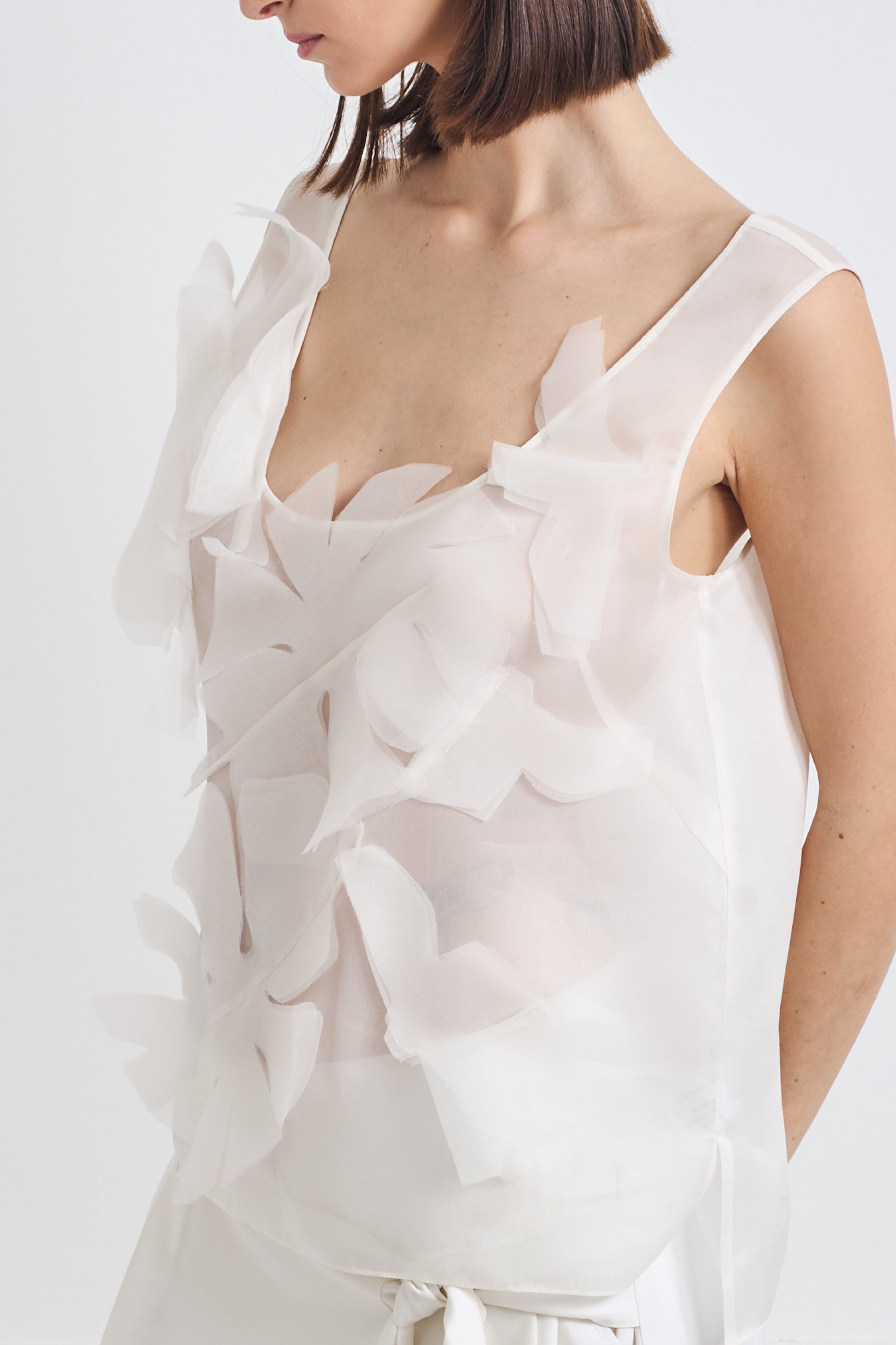LEAF ivory white - silk blouse