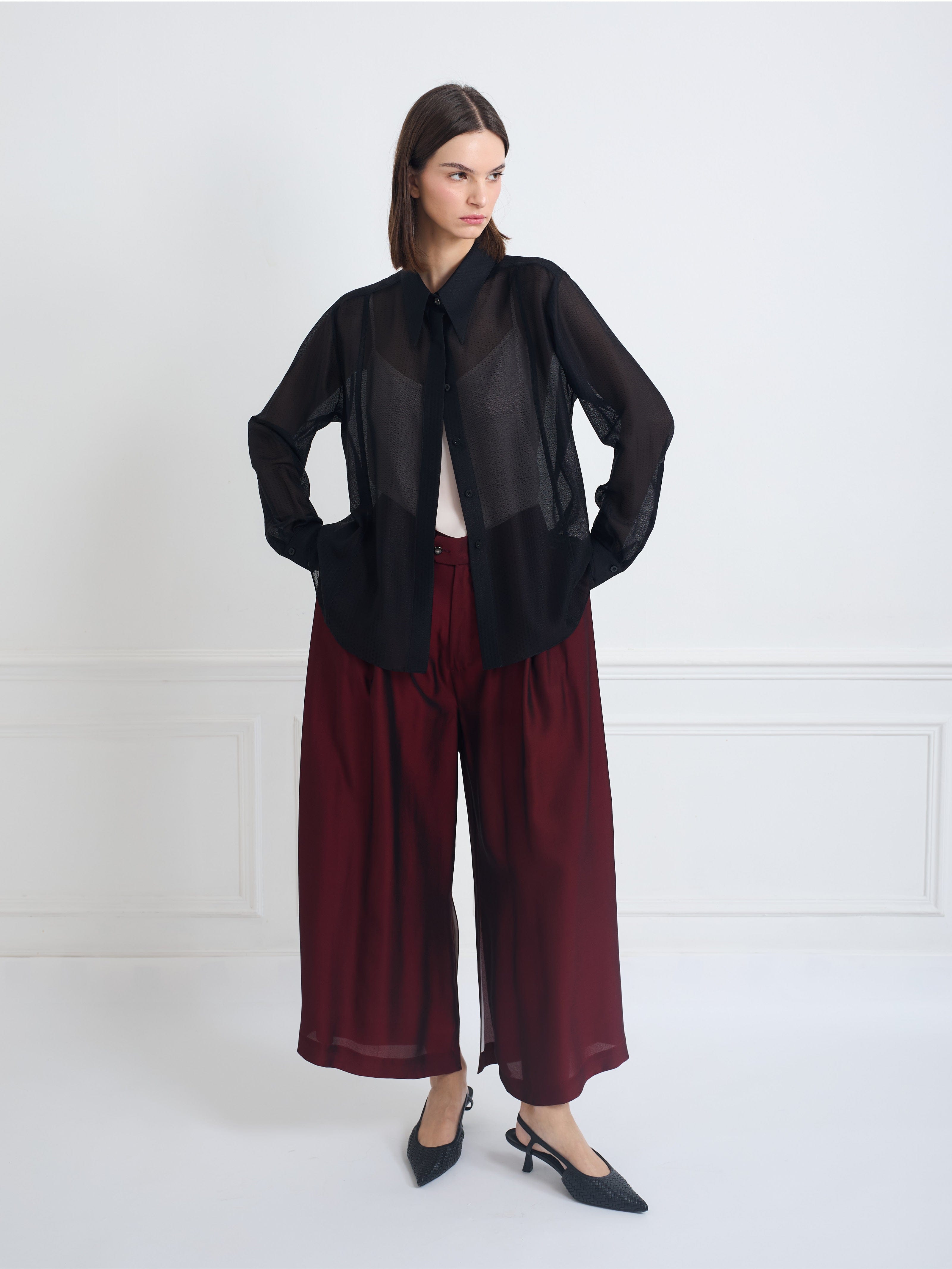 LOCK sheer diamond - silk shirt