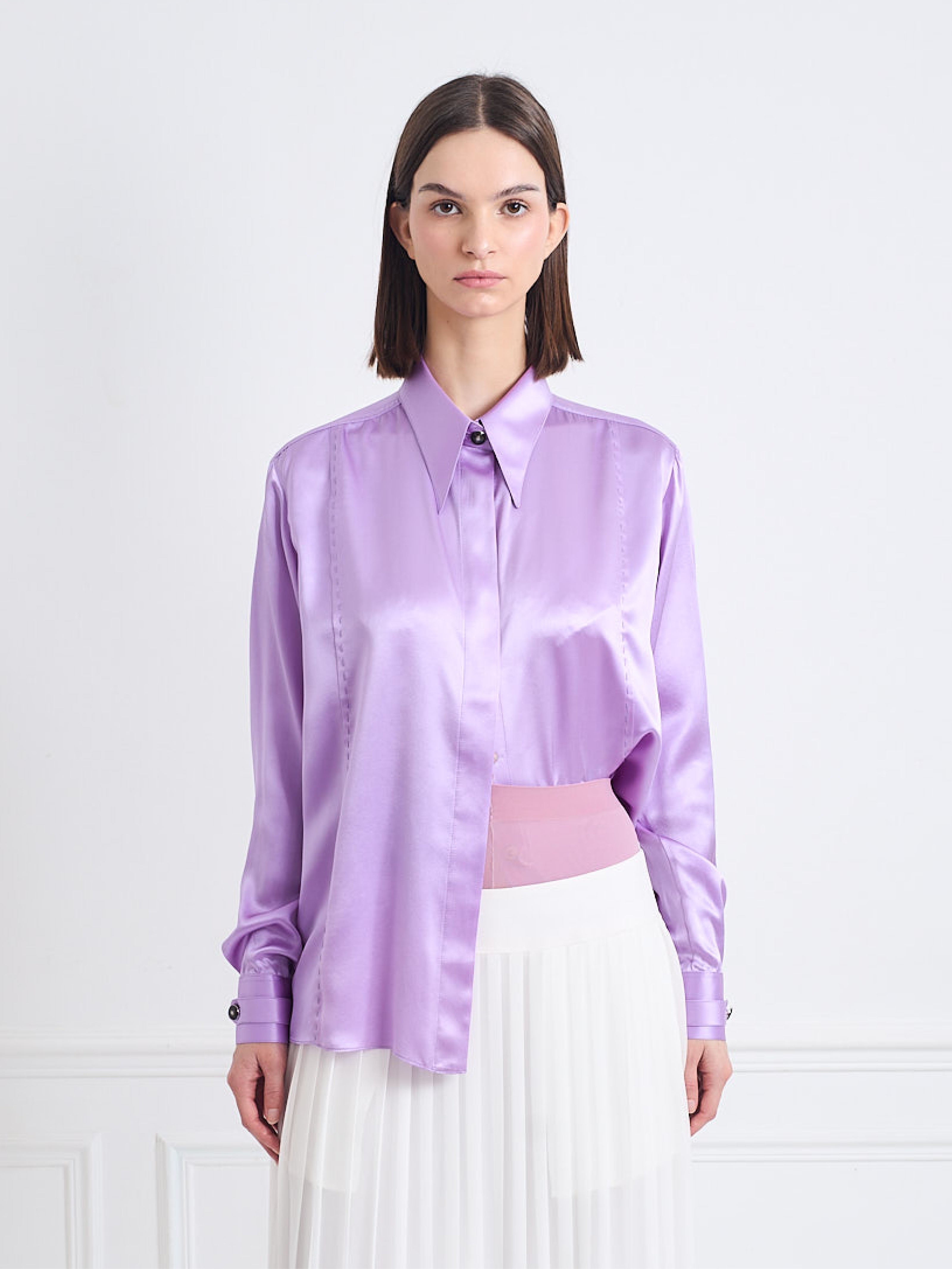 LOCK wisteria violet - silk shirt