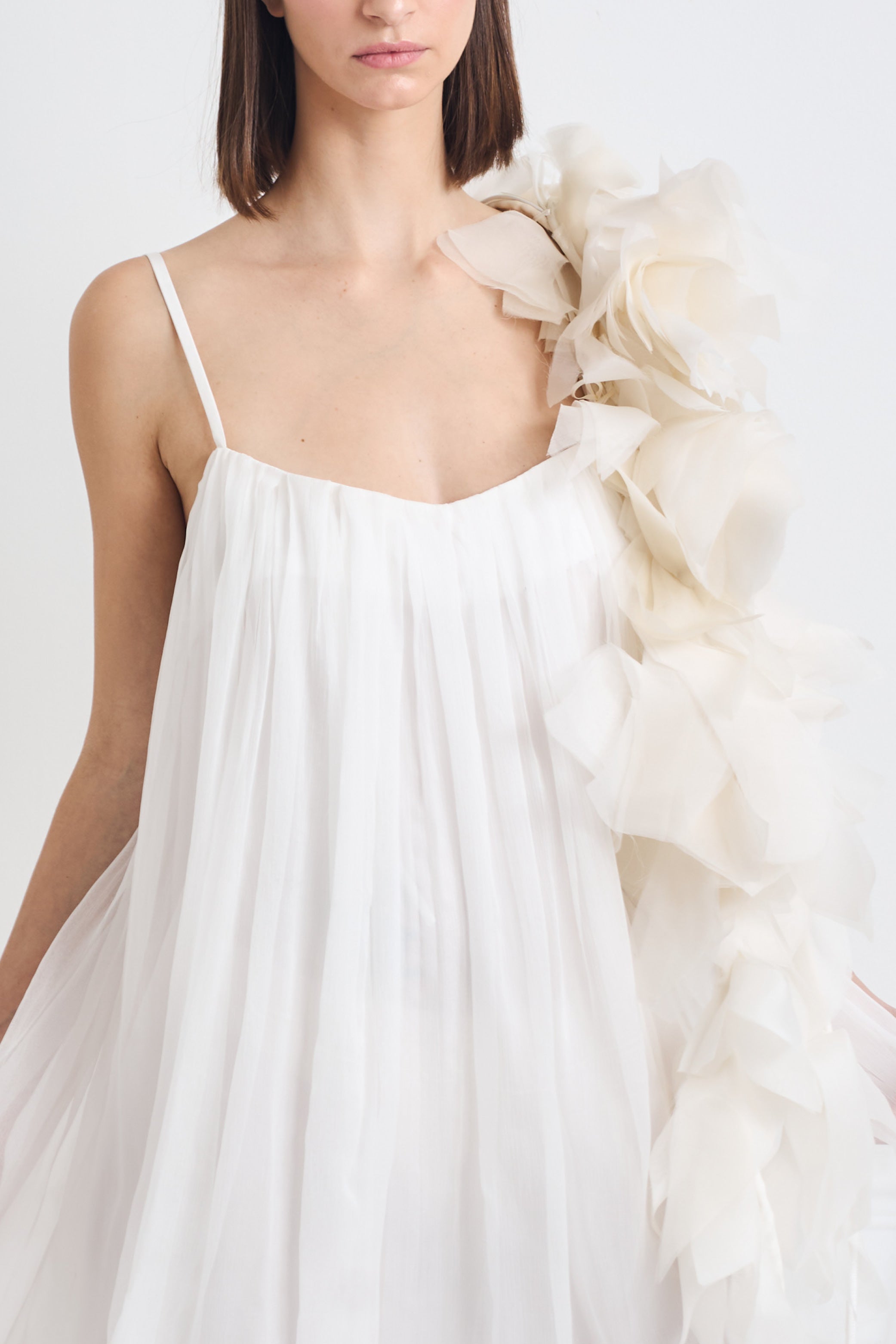 NYMPHE LEAF ivory and white silk - bridal dress