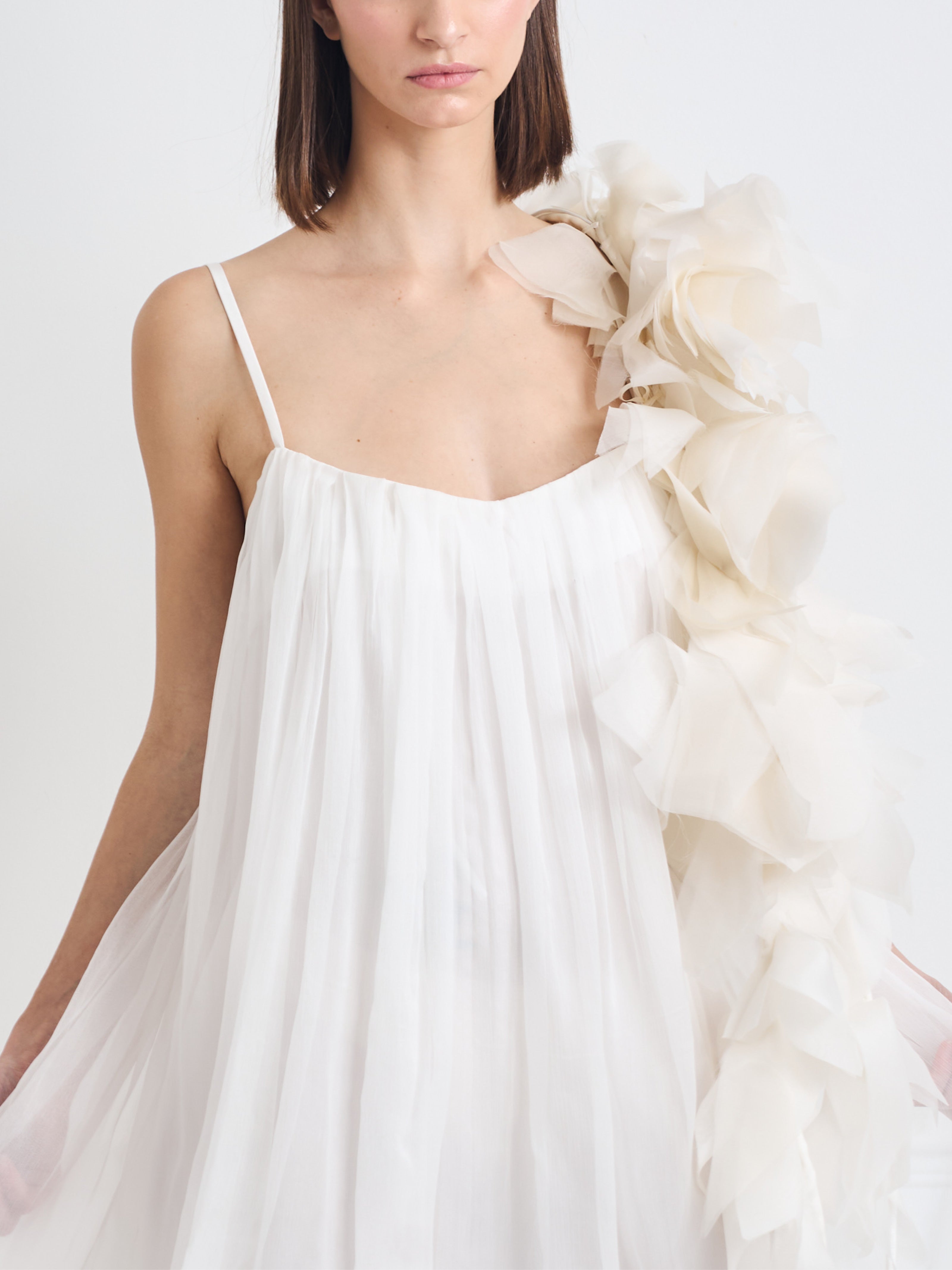 NYMPHE LEAF ivory and white silk - bridal dress