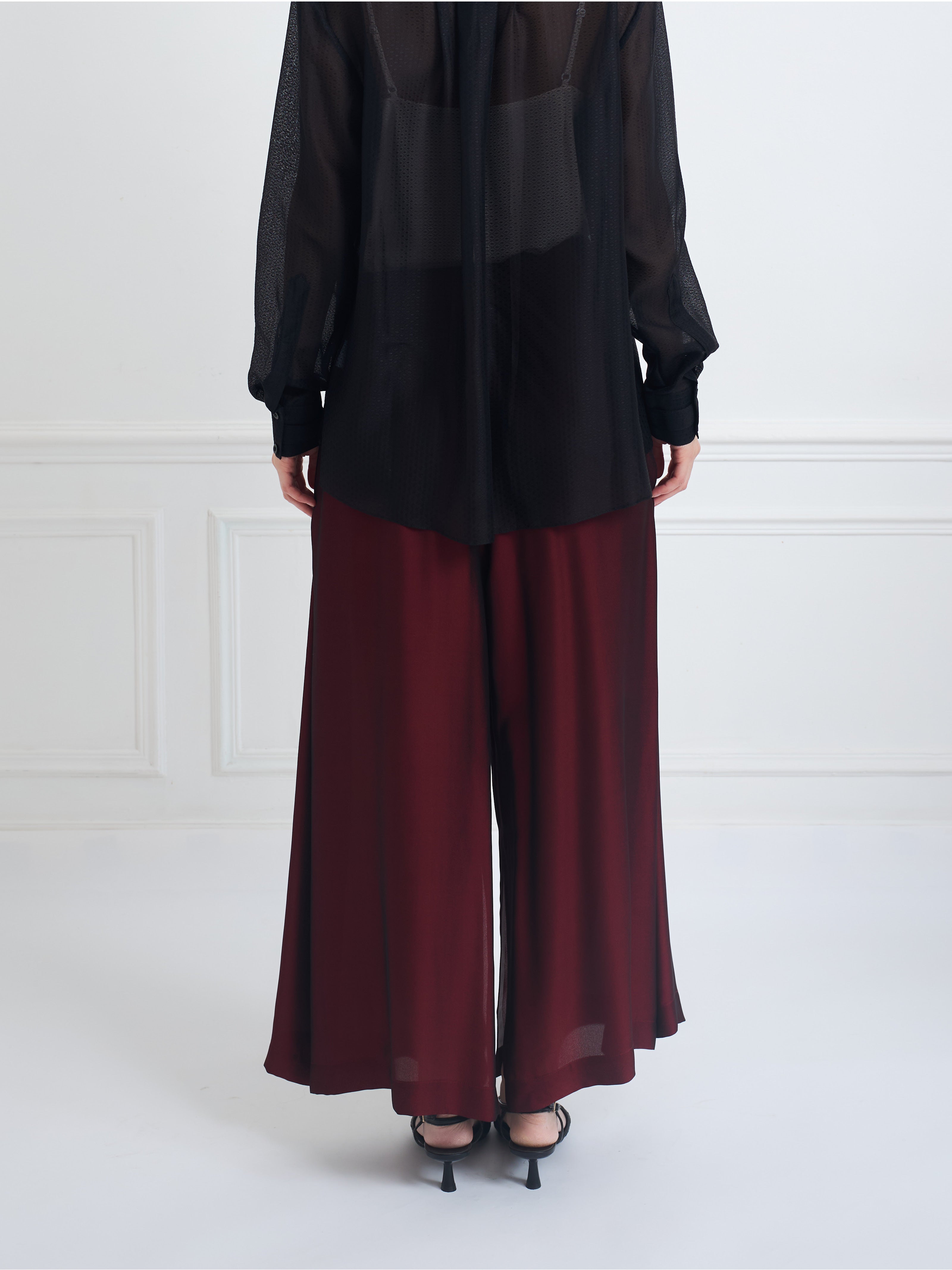 PABLO plum - silk viscose comfort pant