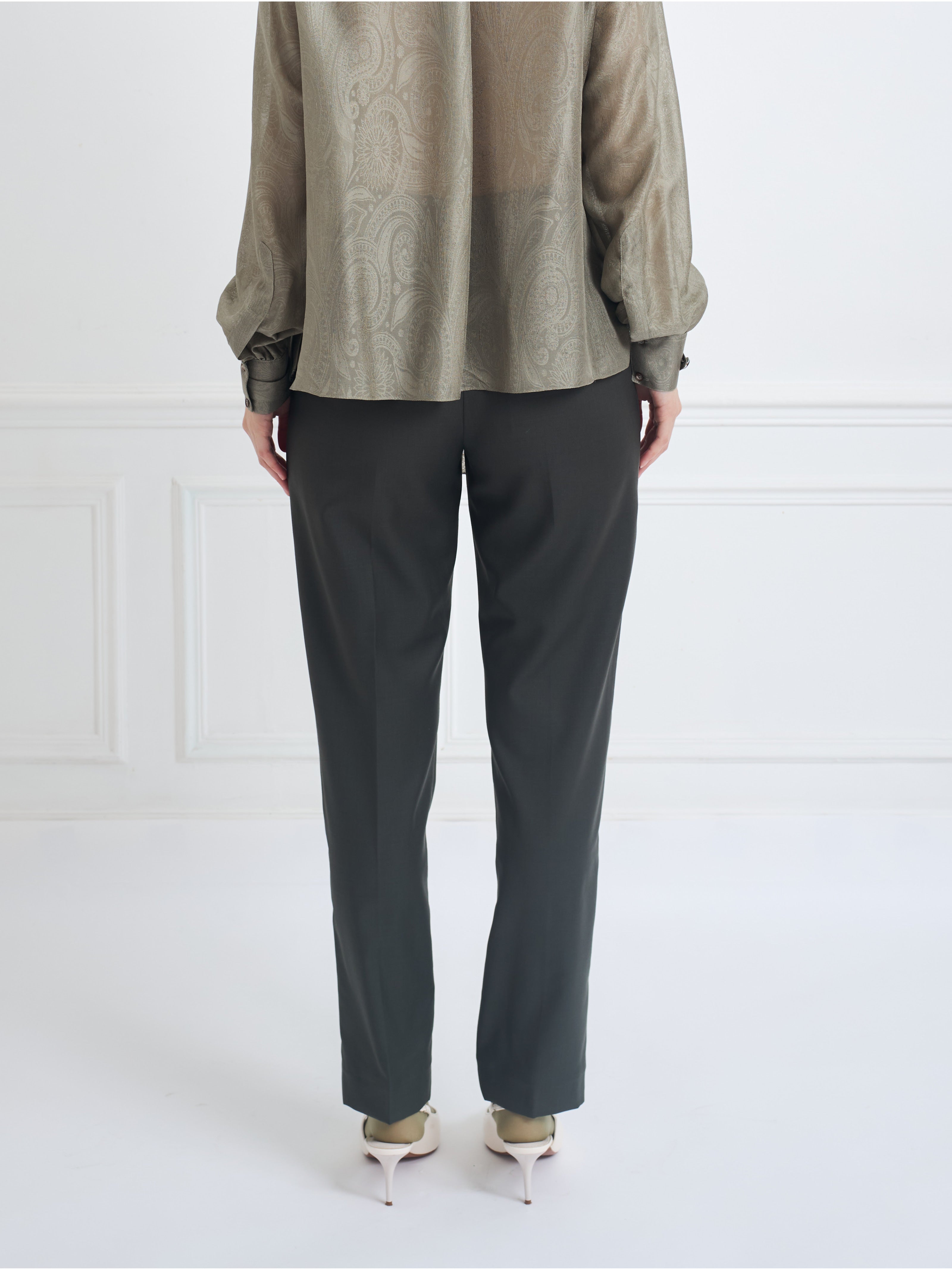 CANTON khaki - wool microfiber suit pant