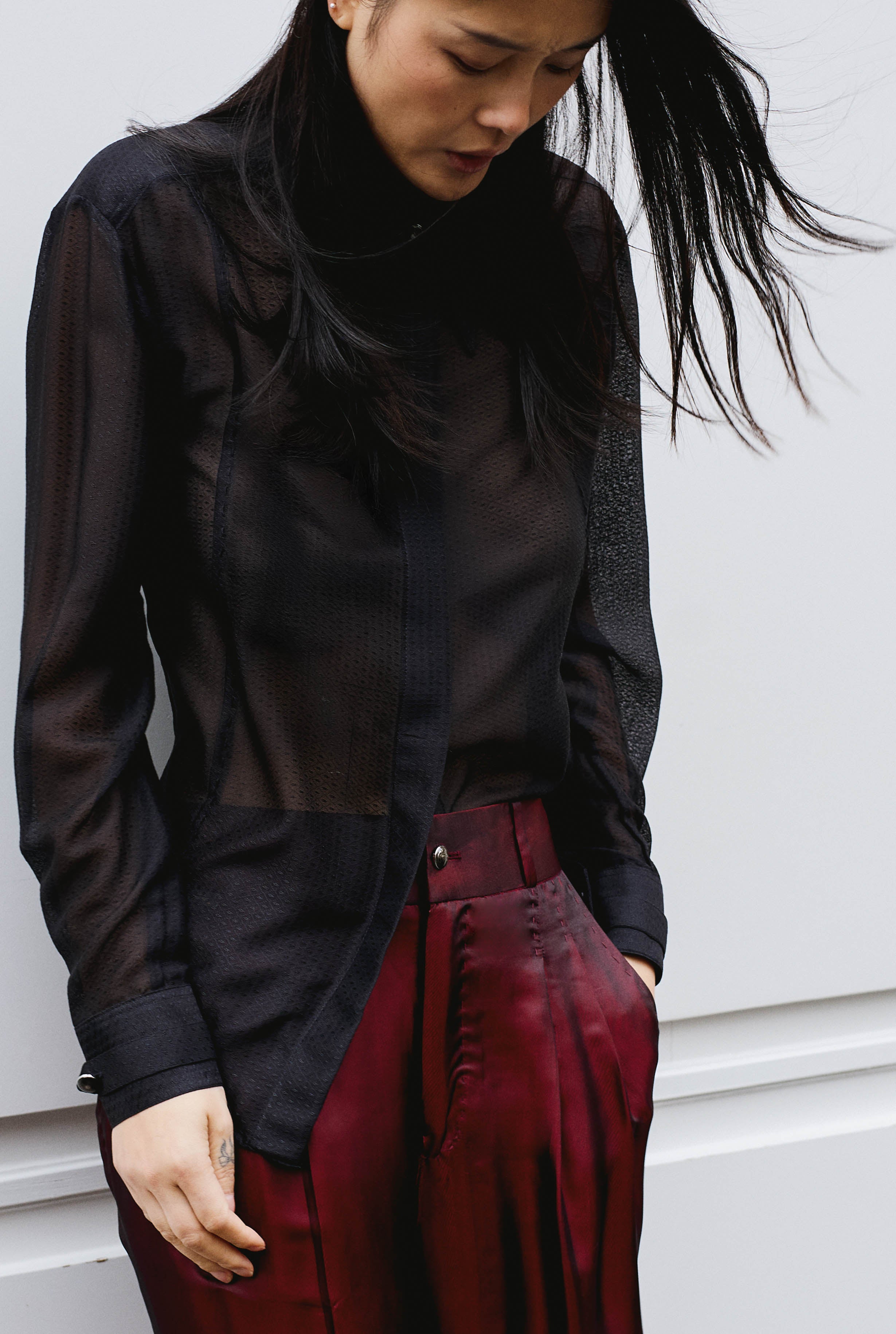 LOCK sheer diamond - silk shirt