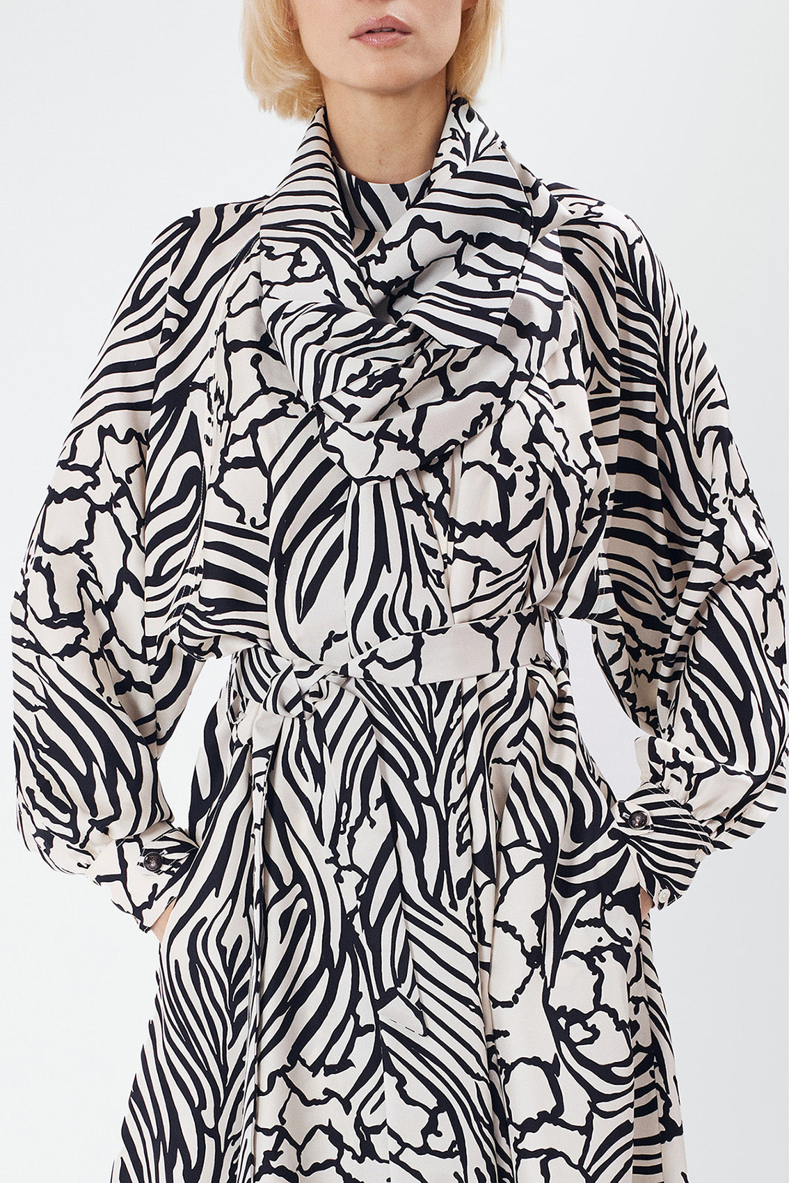 CLYDE B zebra - silk scarf dress