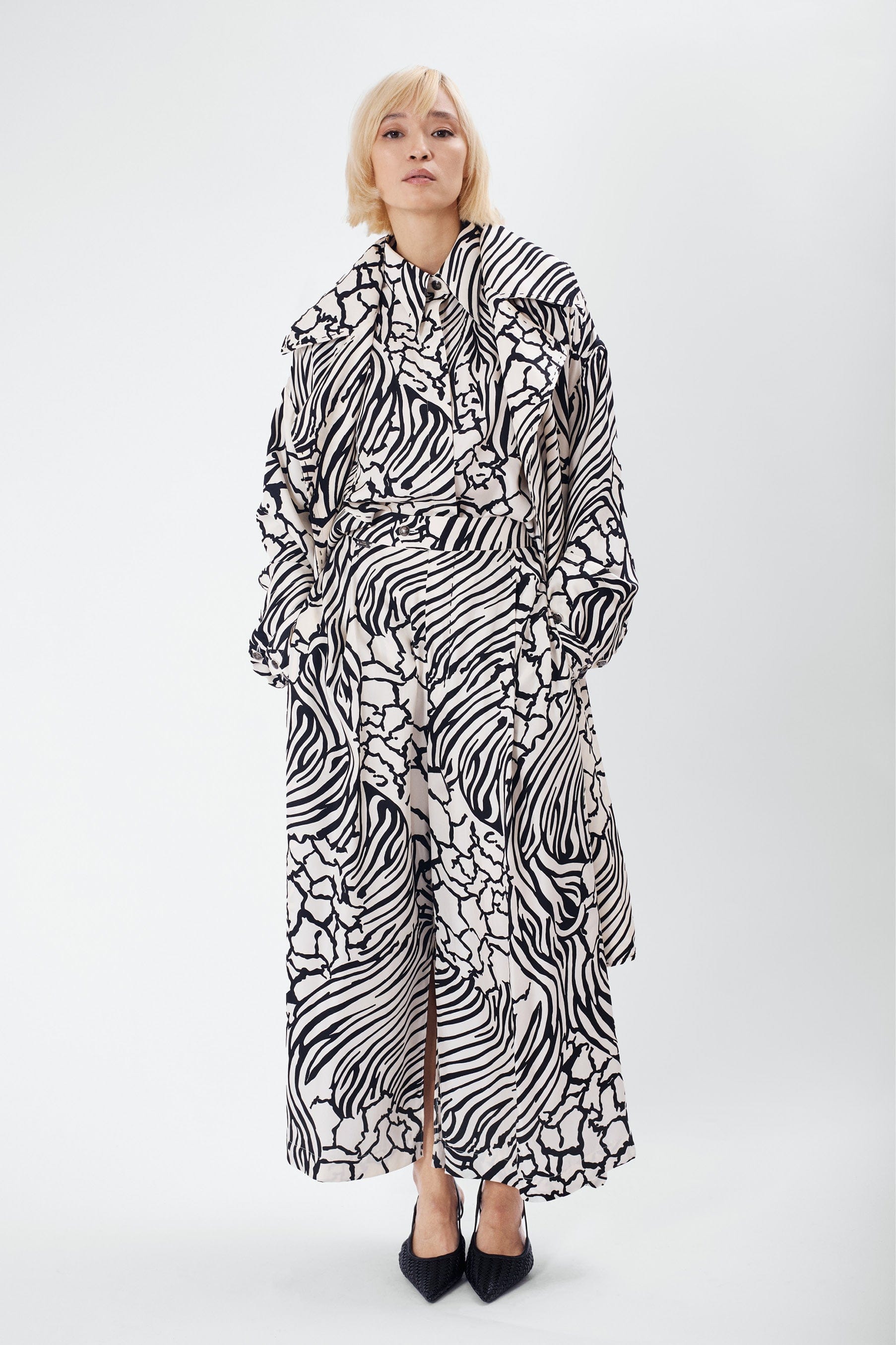 CONCORDE zebra - silk trench dress