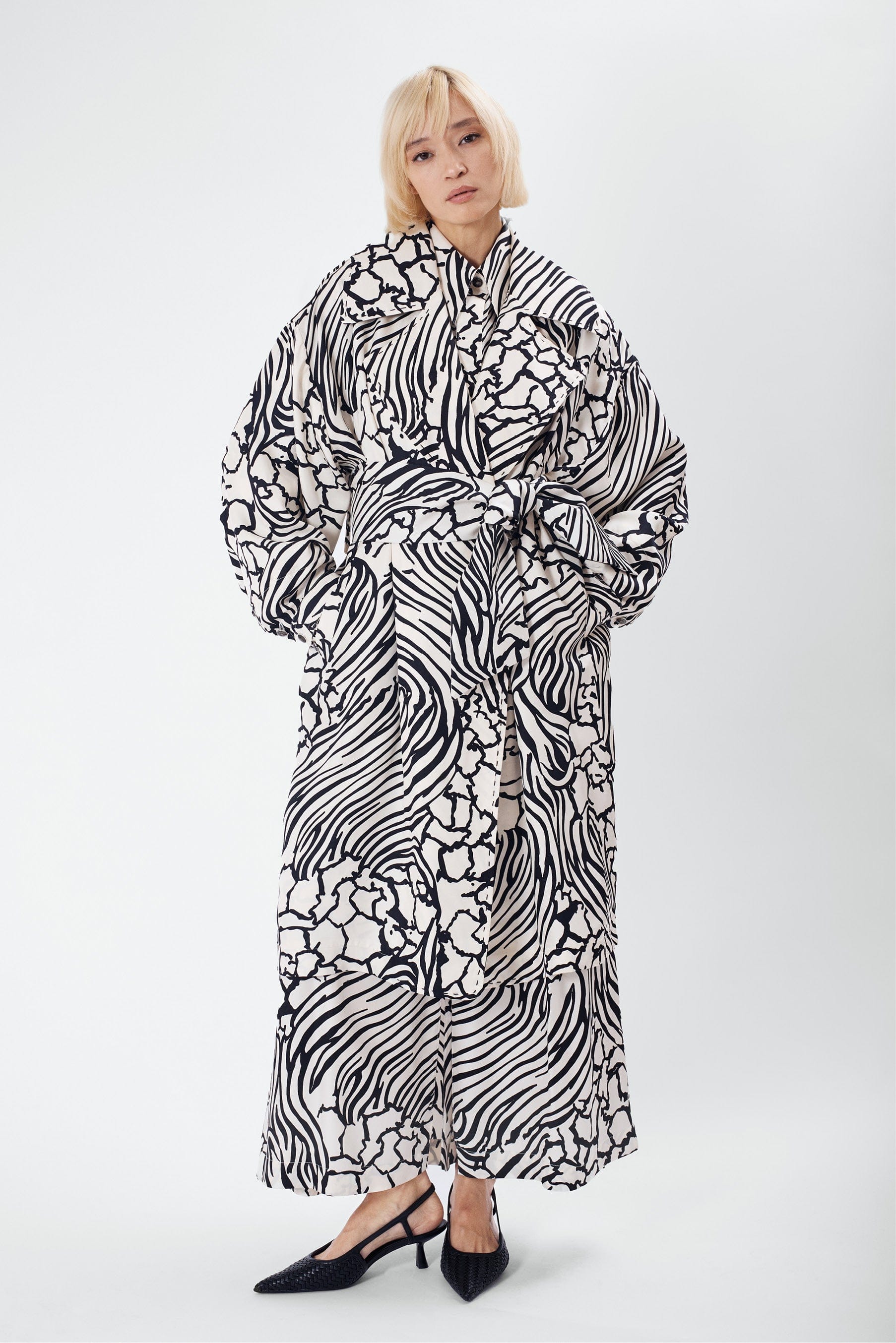 CONCORDE zebra - silk trench dress