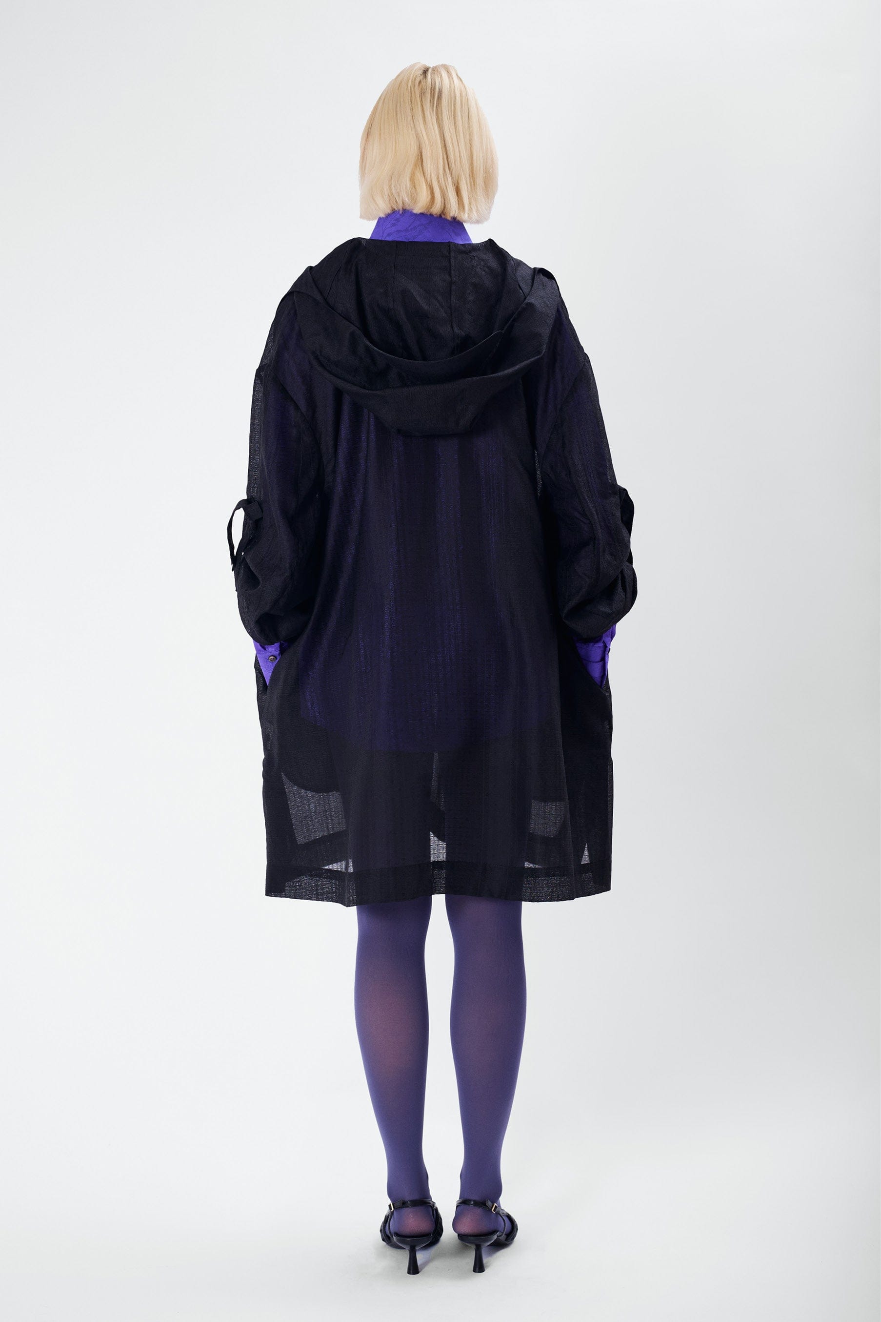 KENYA black lace - hoodie silk dress