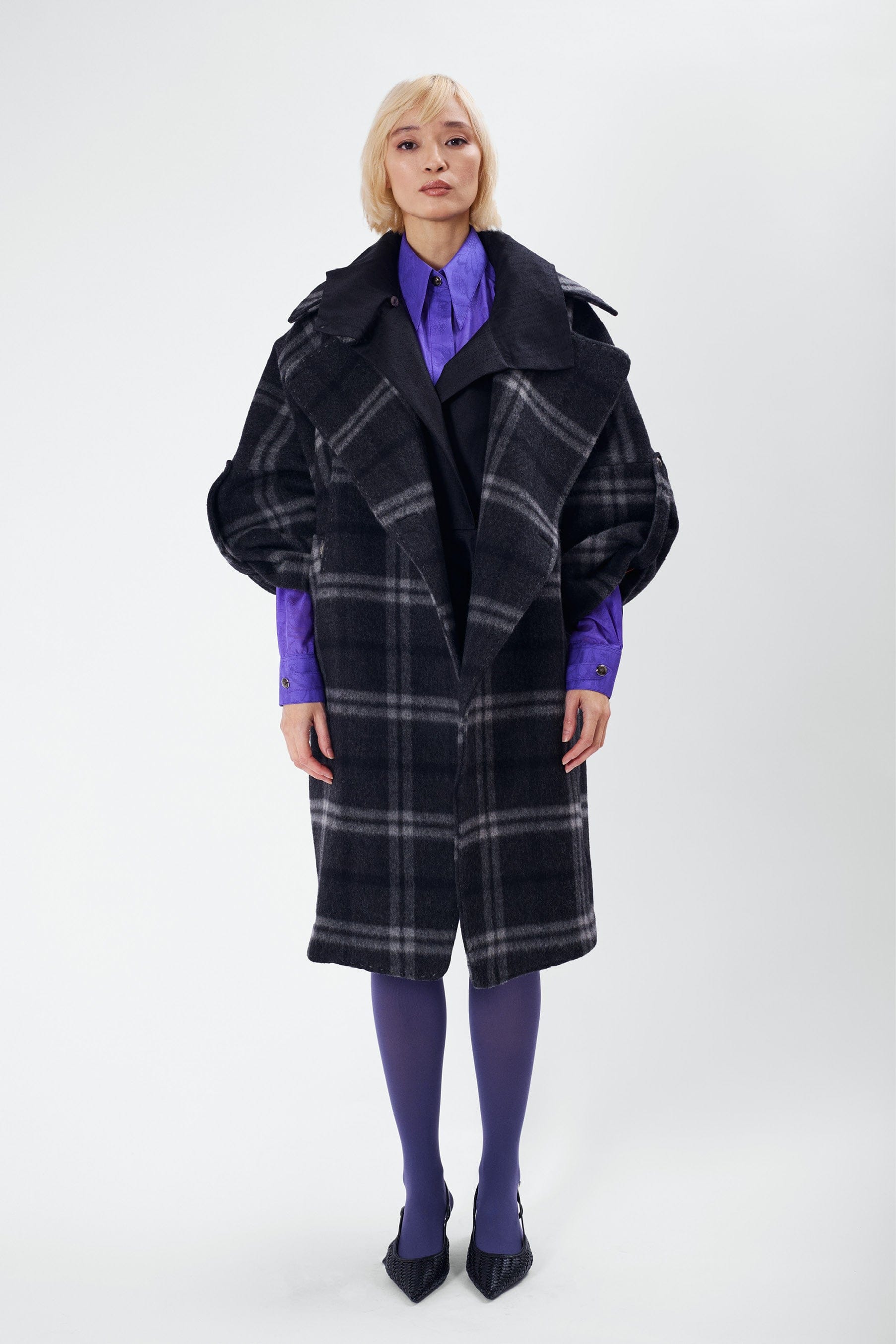 LINQ windowpane - wool coat