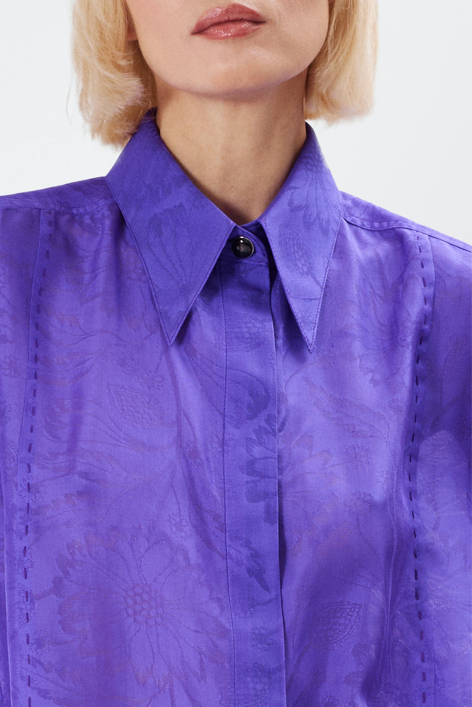 LOCK purple jacquard - silk shirt