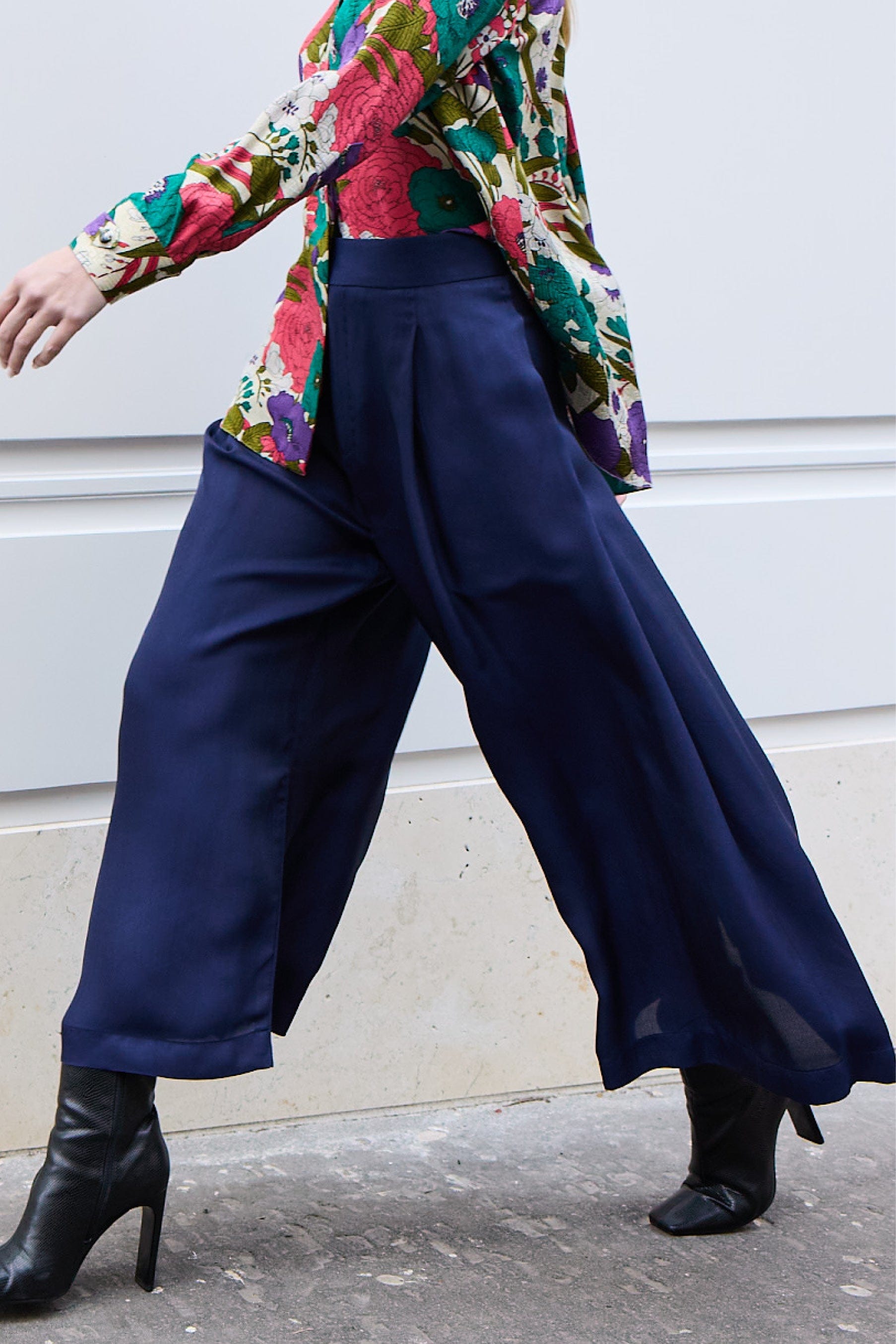 PABLO blueberry - silk viscose comfort pant