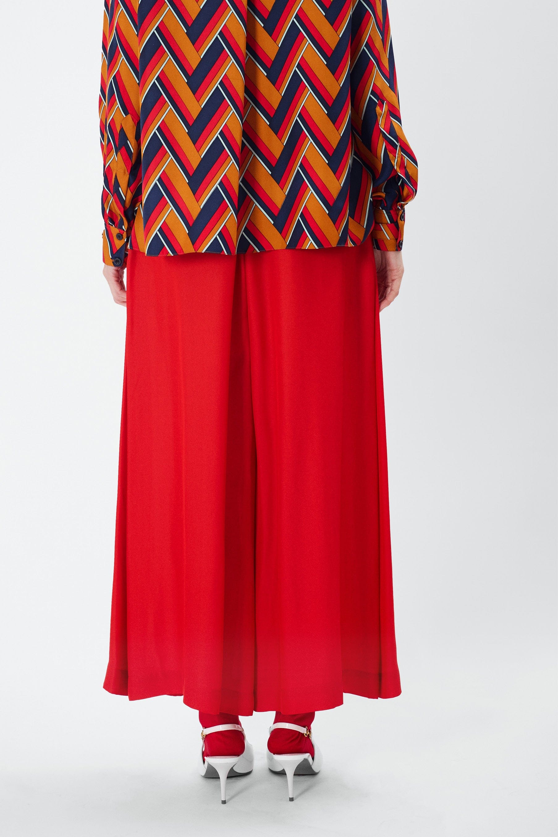 PABLO red - silk viscose comfort pant