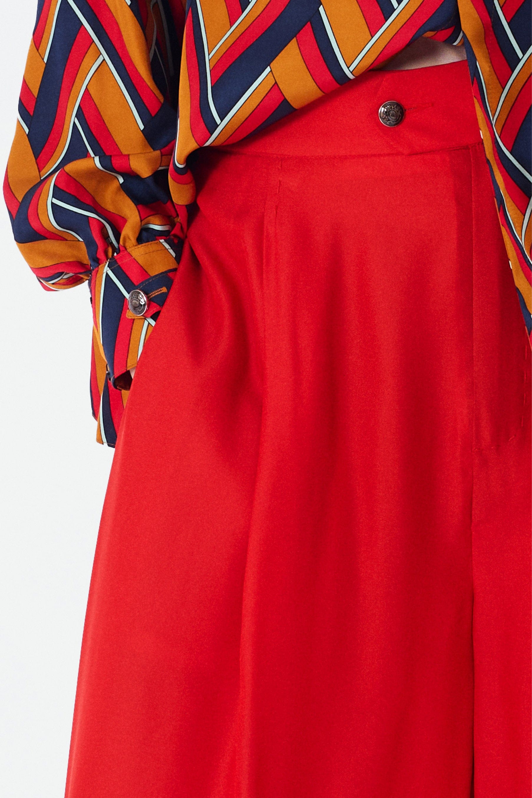 PABLO red - silk viscose comfort pant