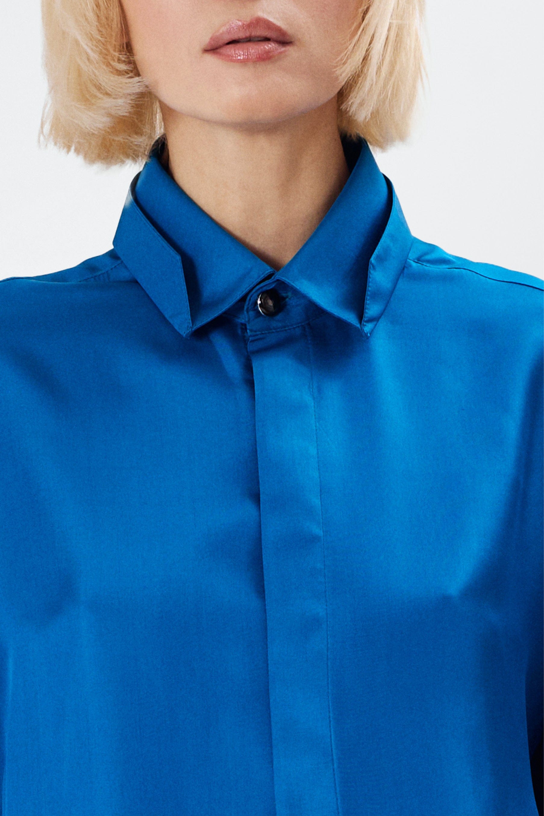 PAP morpho blue - unisex oversized silk shirt